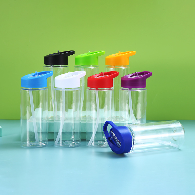 16oz Plastic Sports Water Bottle with Straw and Handle 4