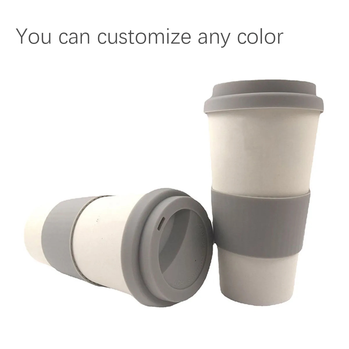 Eco-Friendly Bamboo Fiber Coffee Cup with Silicone Sleeve 3