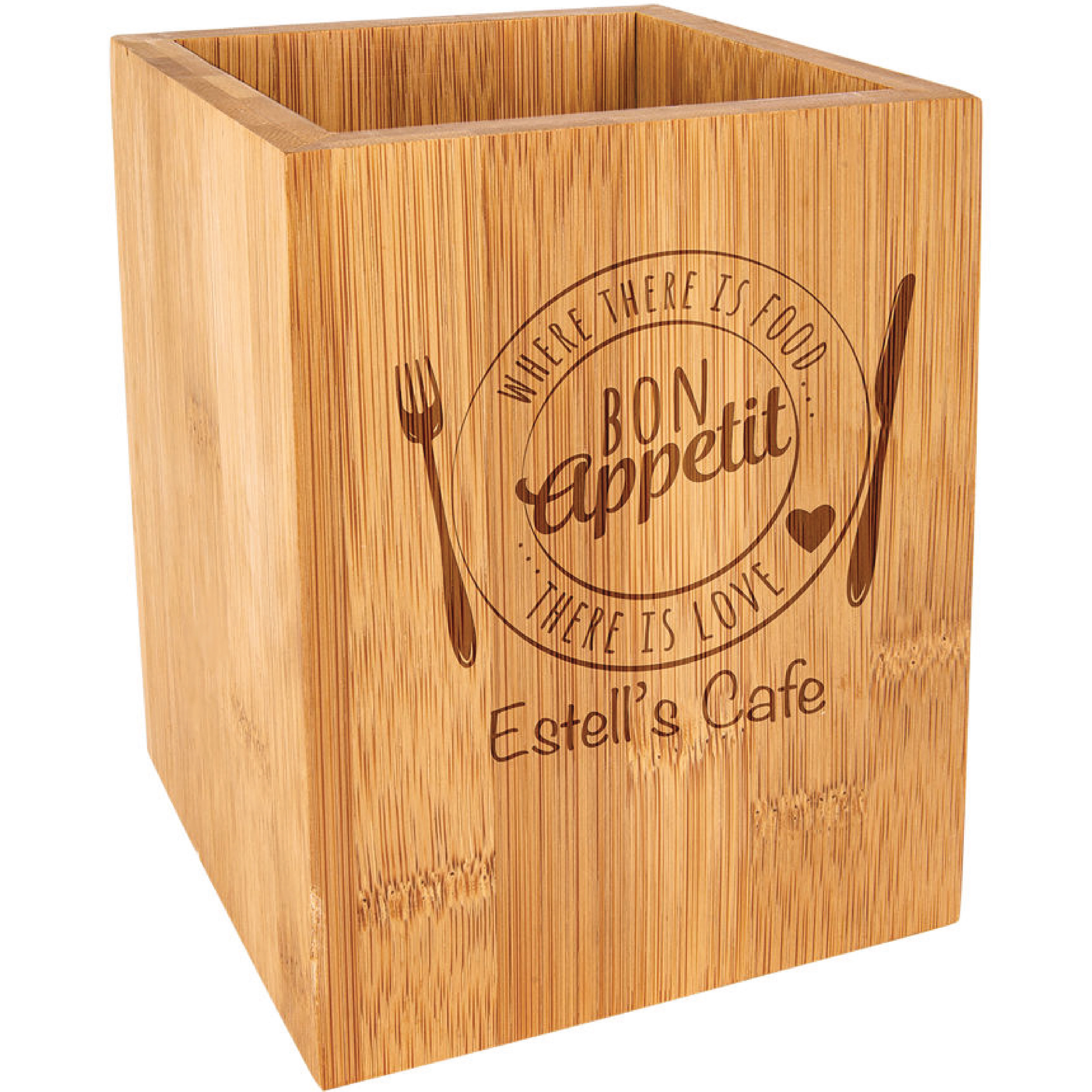4" x 6" Bamboo Utensil Holder