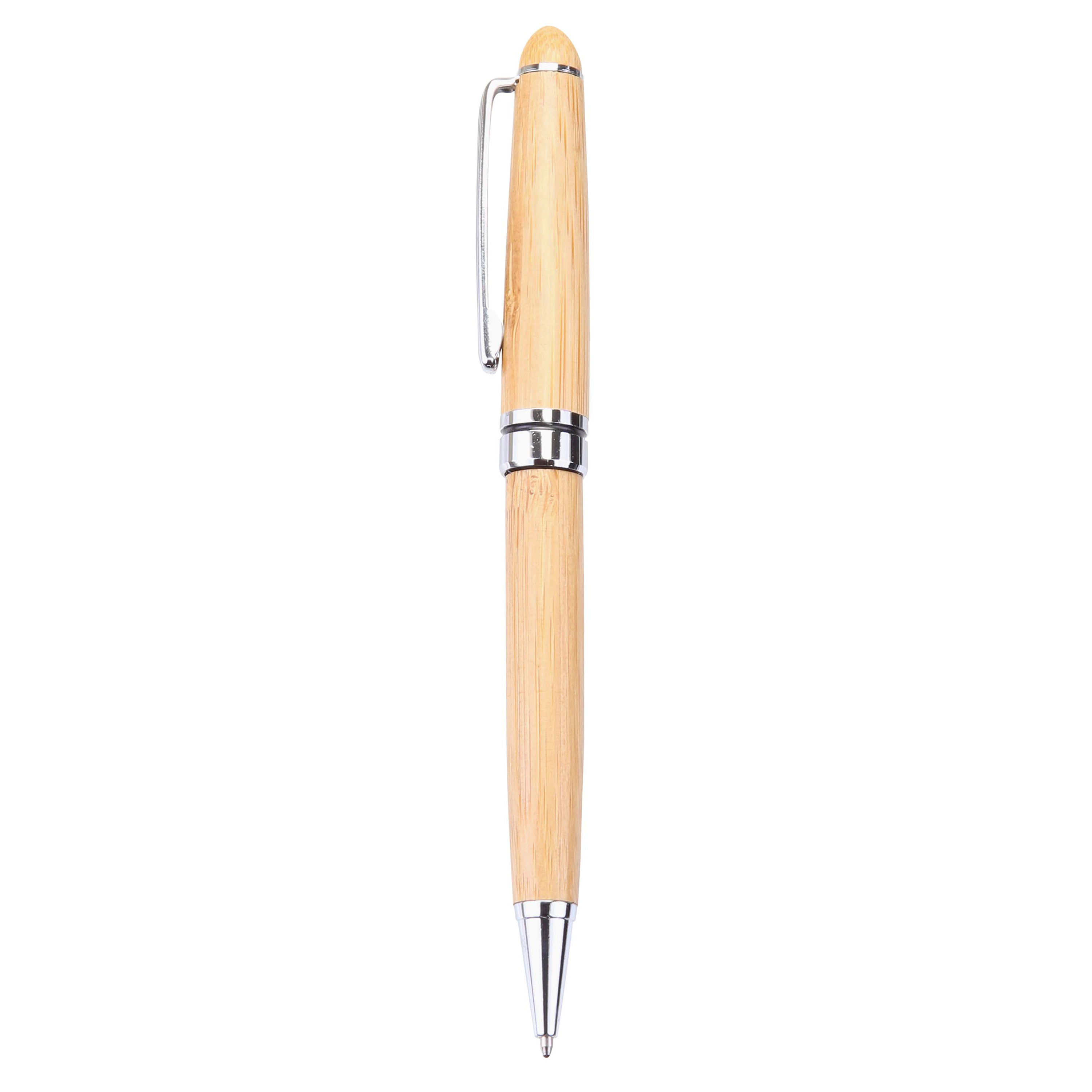 Silver Solstia Bamboo Twist Ballpoint Pen 3