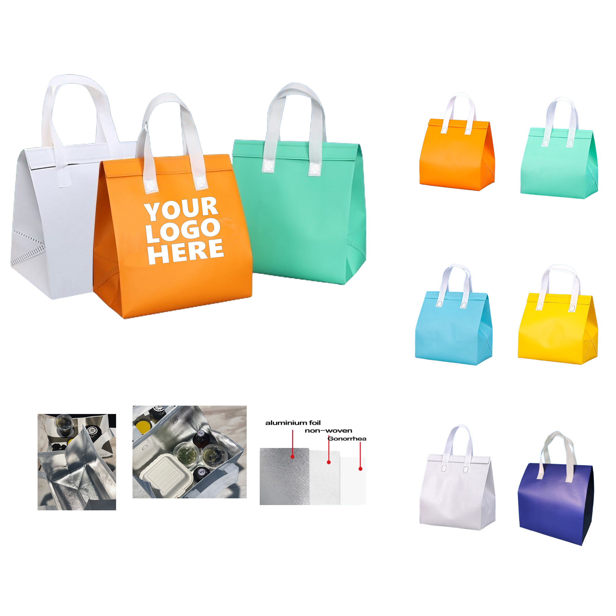 Laminated Waterproof Cooler Insulated Tote Bag 9