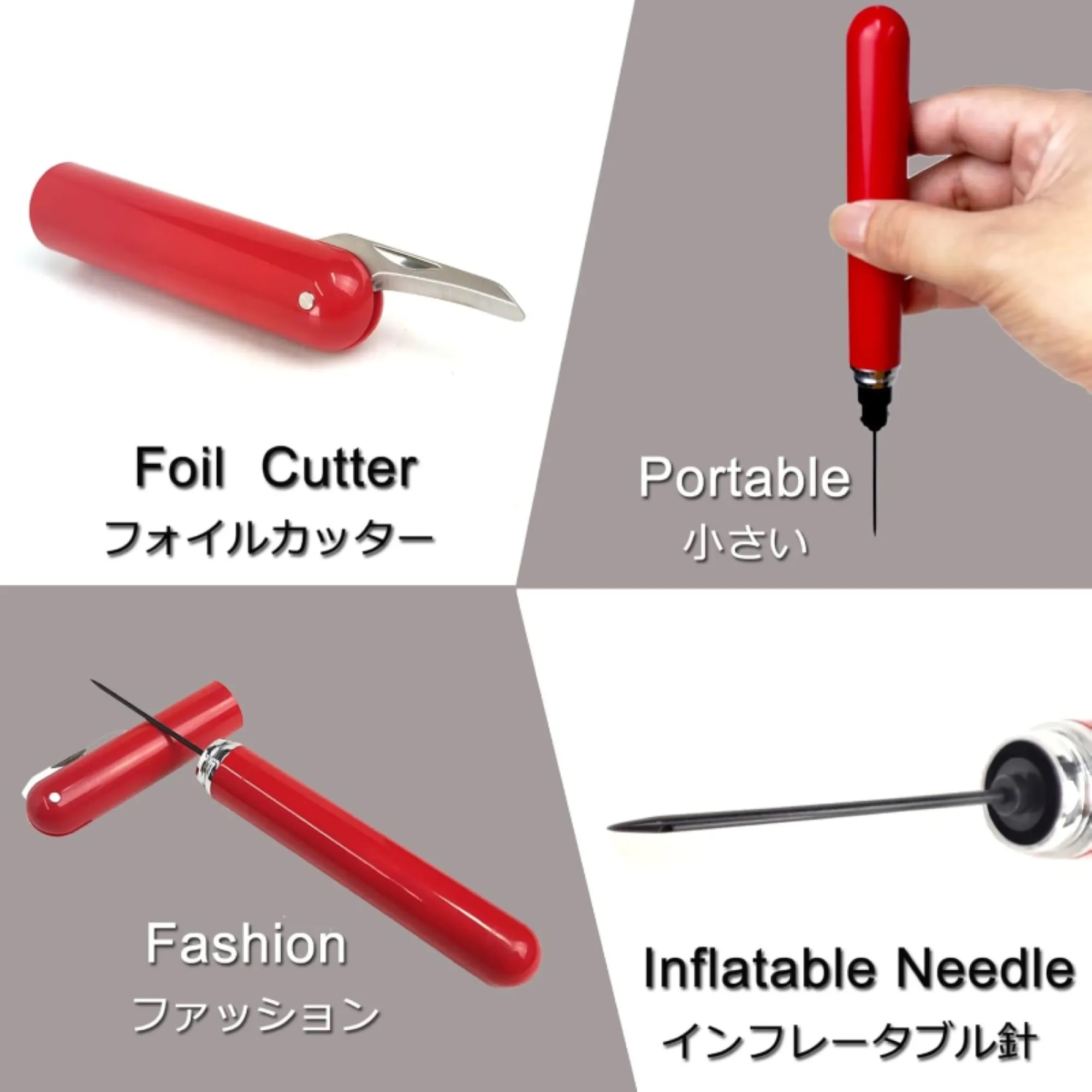 Pen Shaped Pneumatic Wine Opener With Foil Knife 3