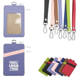 3 Pockets PU Leather Card Holder Dual Color Back 13