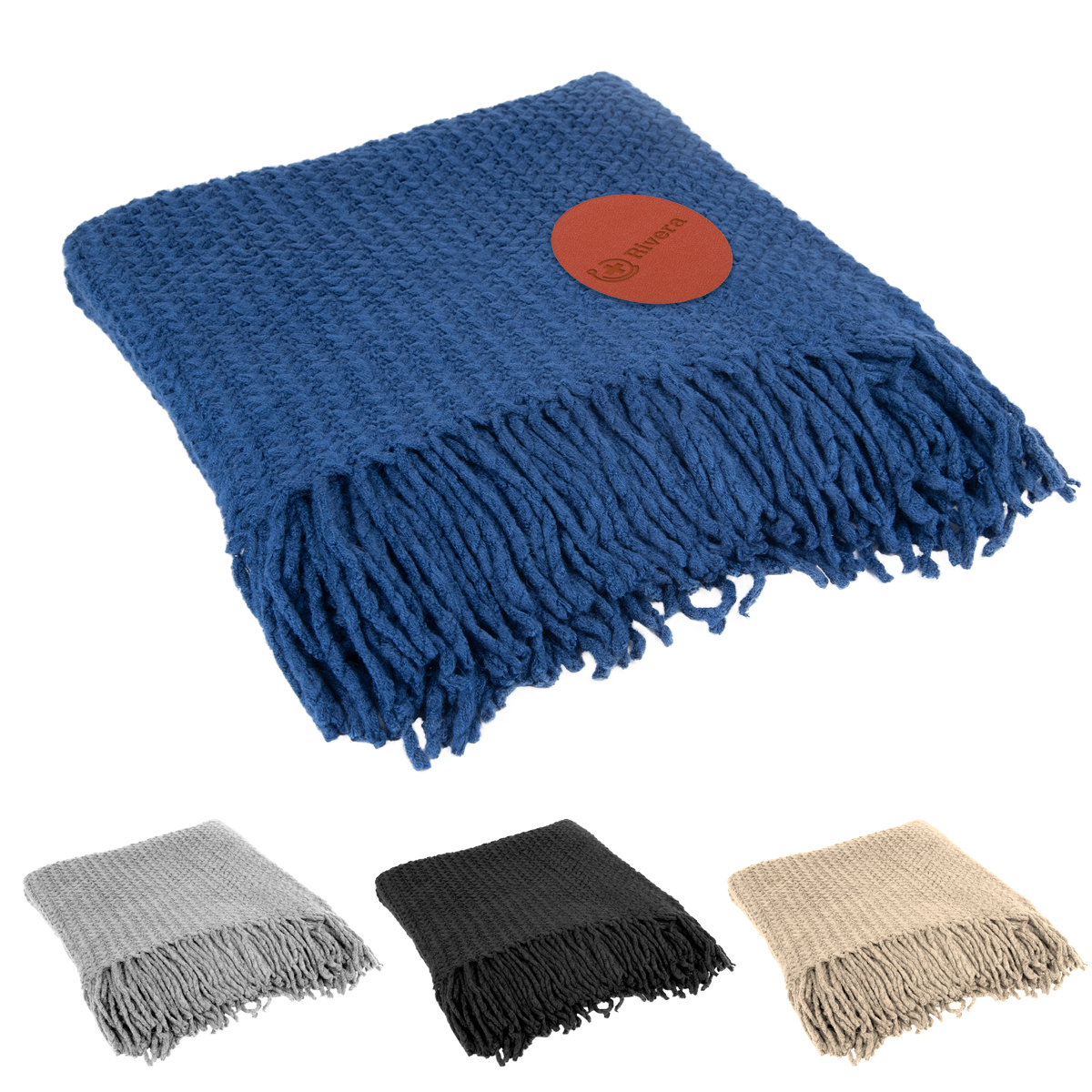 Chunky Knit Blanket With Fringe 15