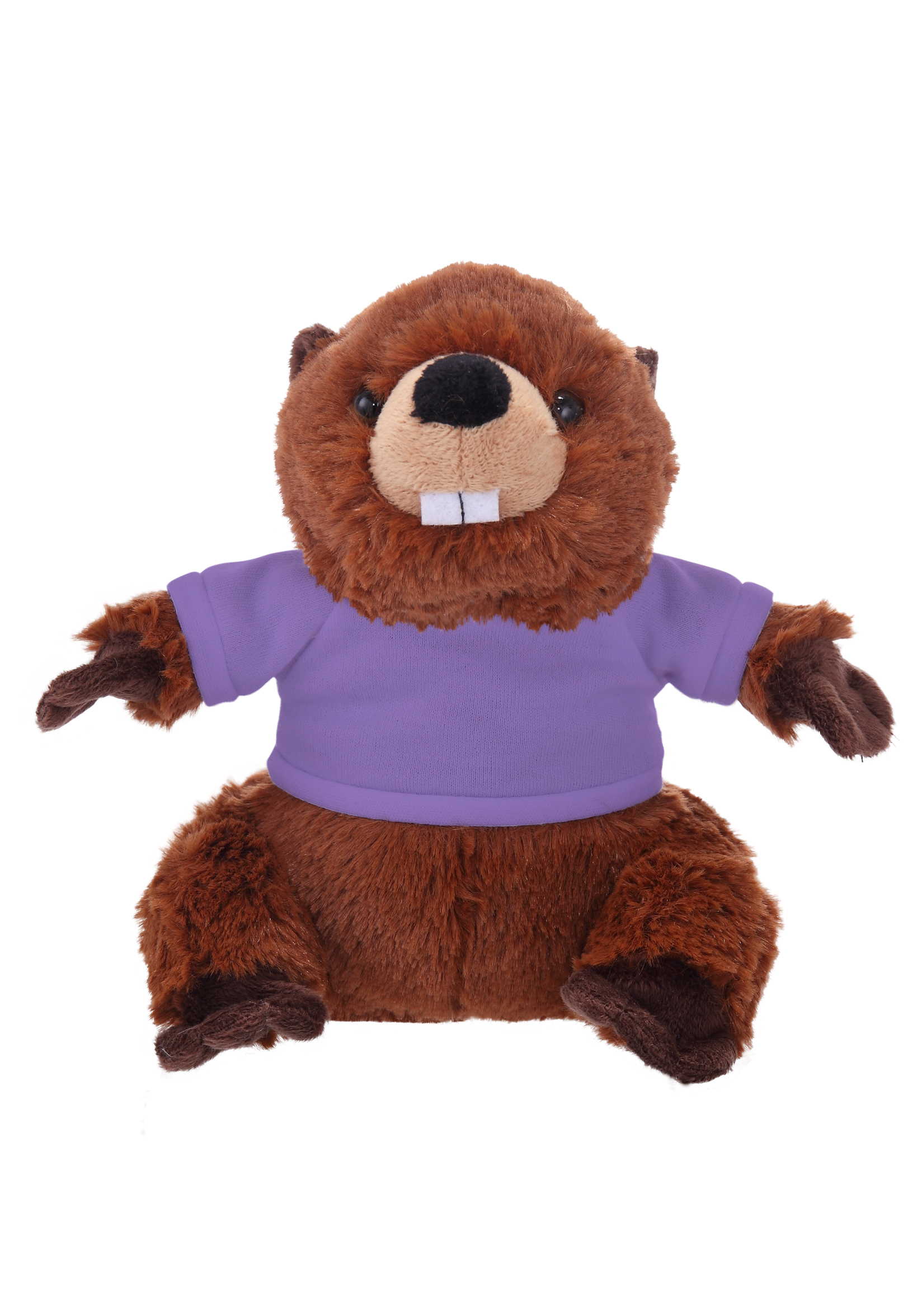 Soft Plush Sitting Beaver wearing a T-Shirt 4