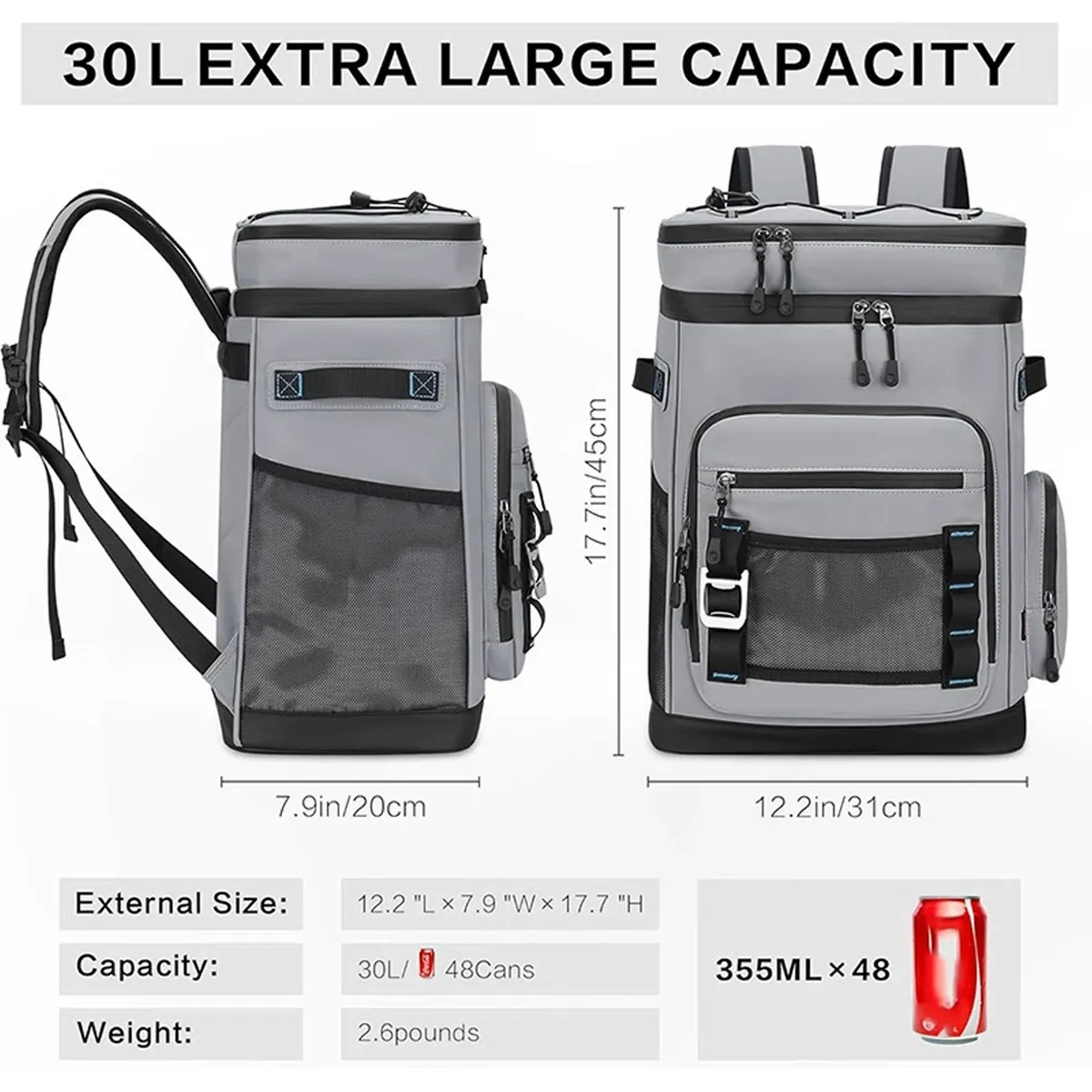 Insulated Cooler Backpack With Leakproof Liner 5
