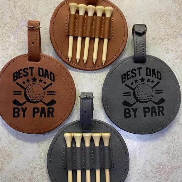 ROUND LEATHER GOLF TEE HOLDER 7