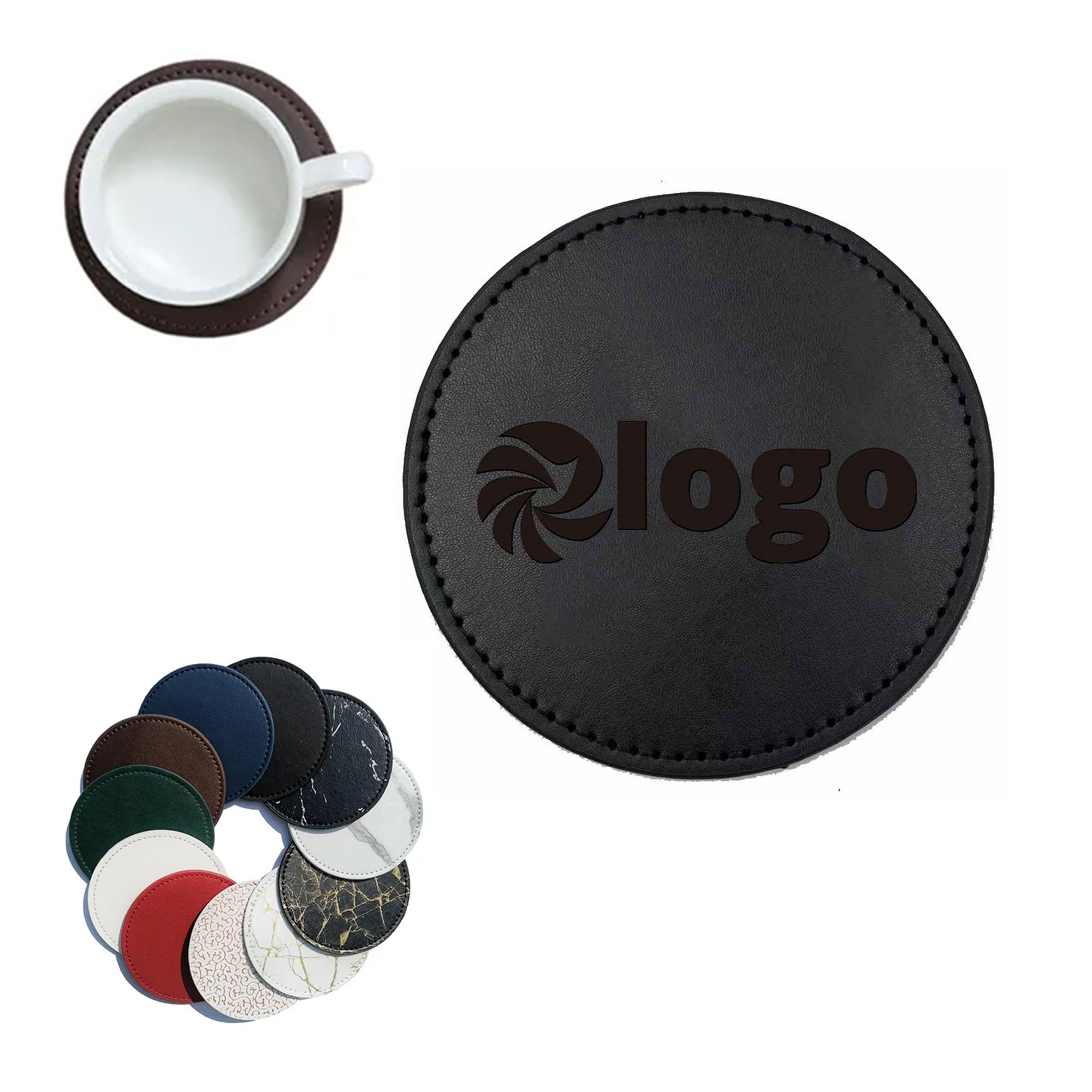 4 In PU Leather Round Coasters 6