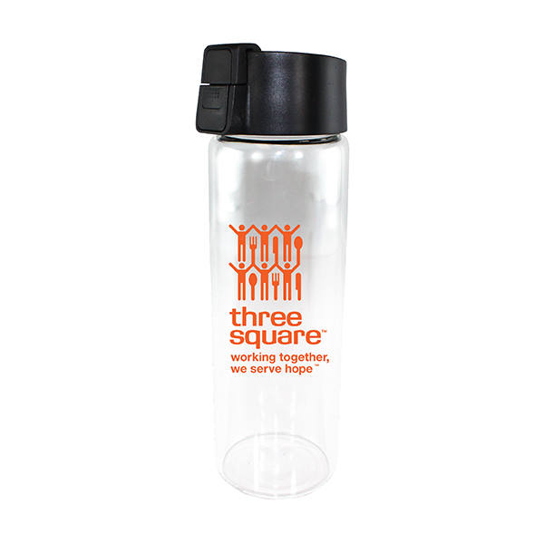 20 oz. Durable Clear Glass Bottle with Flip Top Lid 5