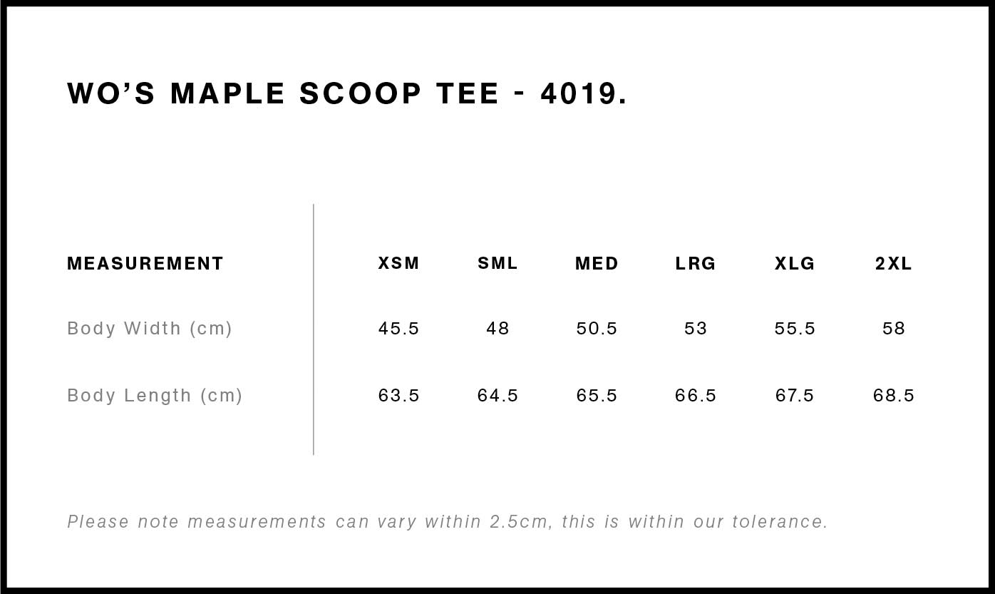 Wo's Maple Scoop Tee | 4019 4