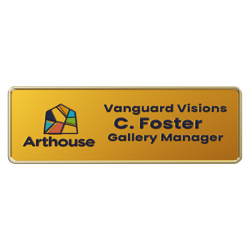 Texture Tone® Rectangle Metal Name Badge (3" x 1")