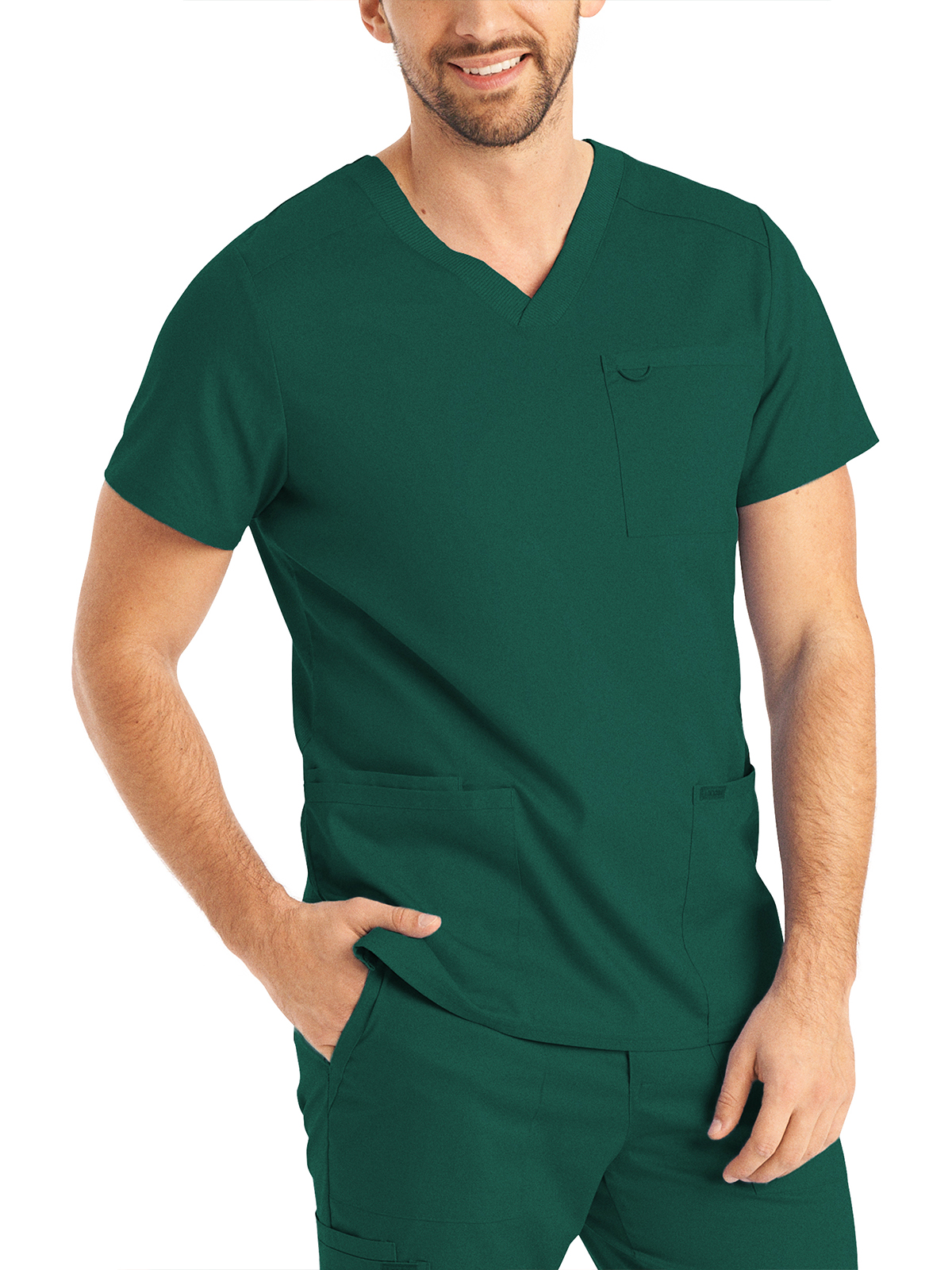 Landau - ProFlex - Men's Four-Pocket Back Yoke V-Neck Top 45