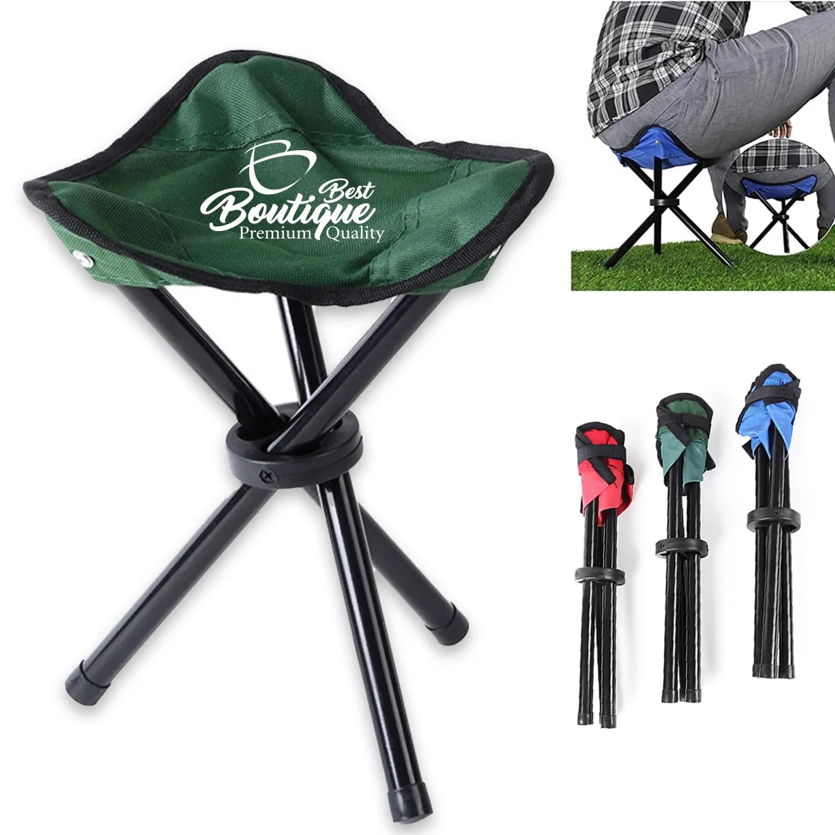 Folding Camping Stool Portable Stable Hiking Picnic Chair 5