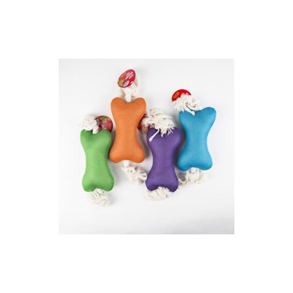 Plush Bone Dog Toys - Assorted Rope & Squeaker 2