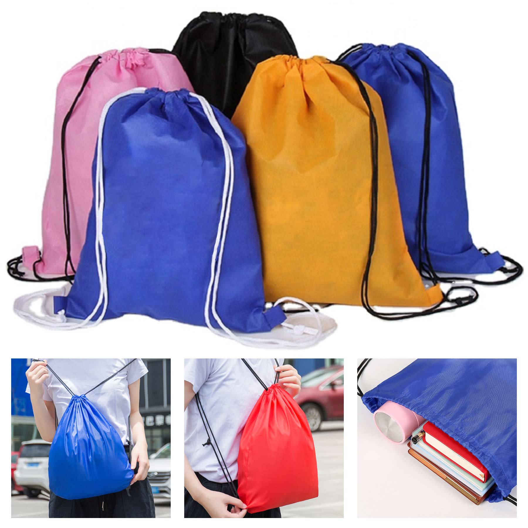210D Polyester Drawstring Backpack 1