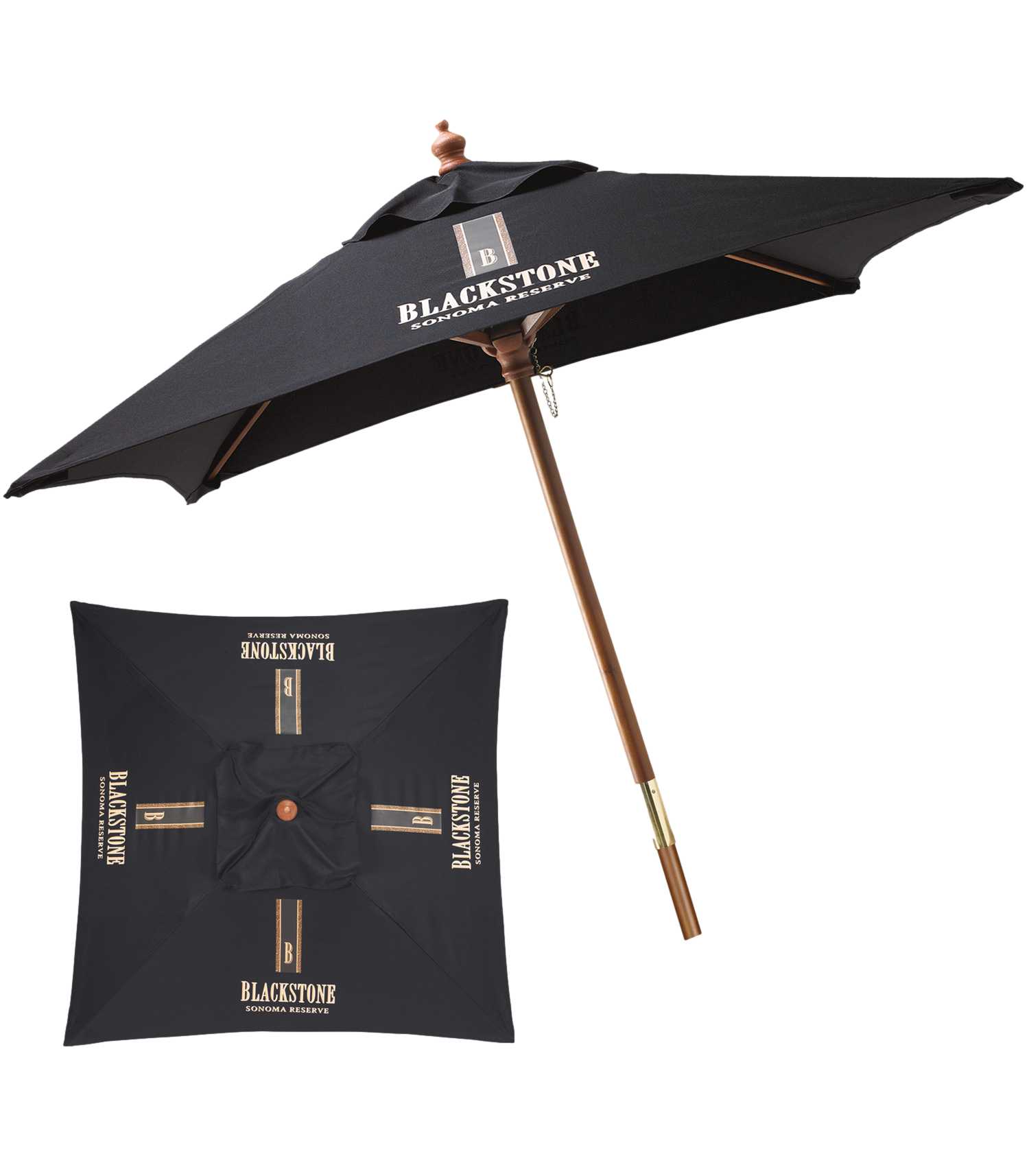 7' Wooden Market Umbrella