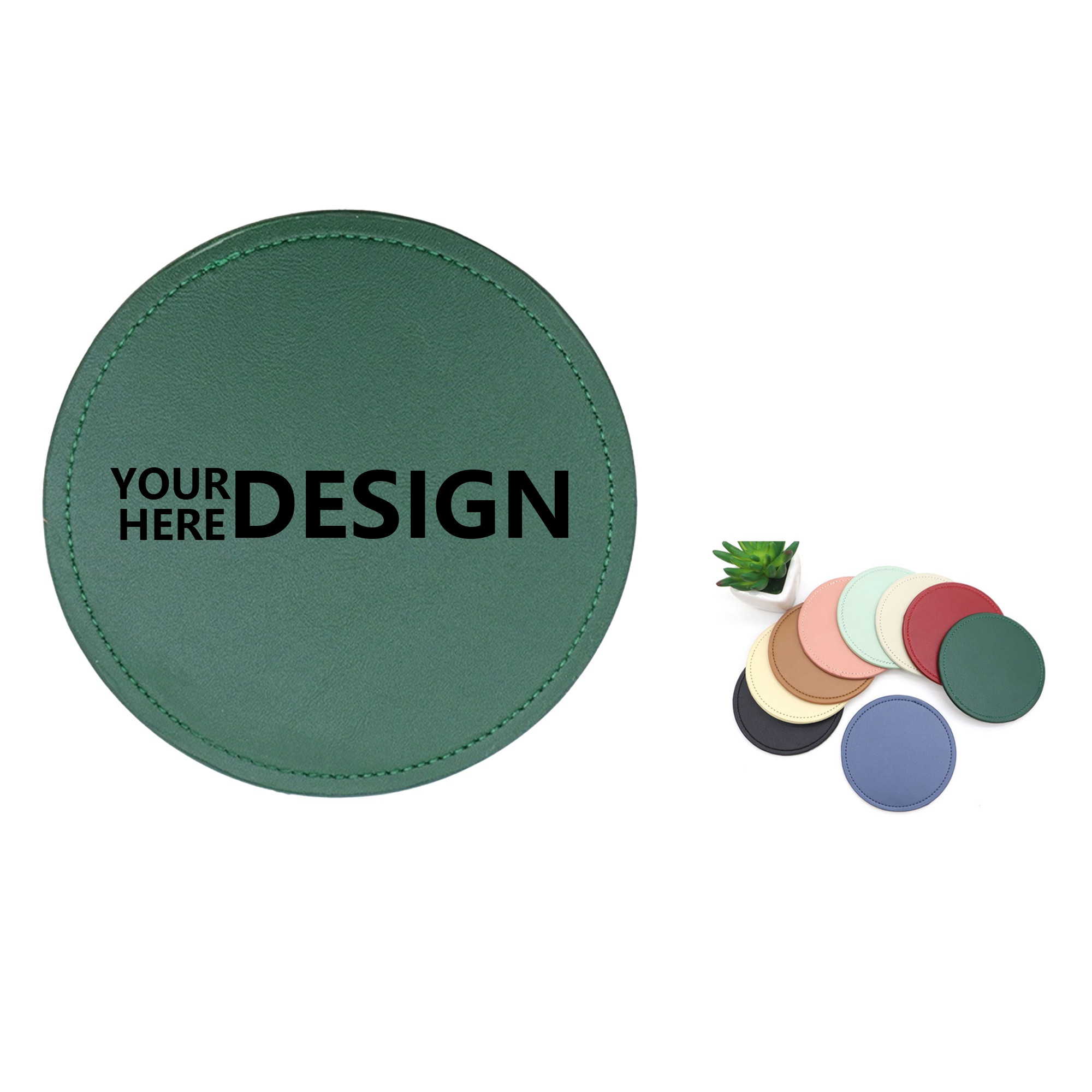 Round PU Leather Coaster 2