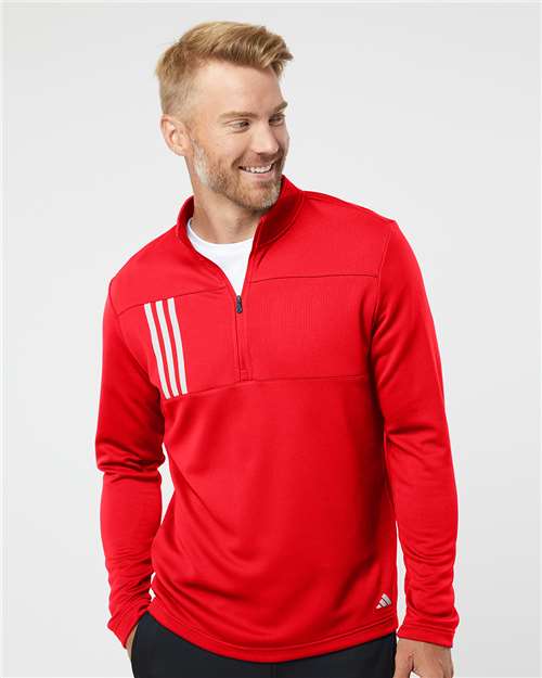 Men's 3-Stripes Double-Knit Quarter-Zip Pullover - A482 36