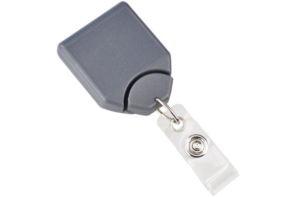Square Badge Reel w/ Clear Vinyl Strap 7