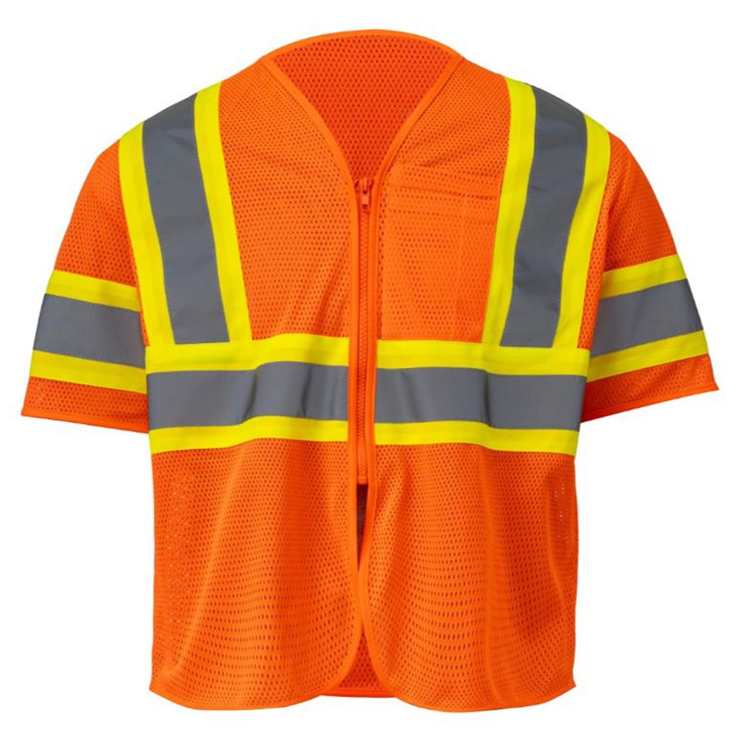 3.8oz. Polyester Class 3 Two Tone Reflective Safety Vest With Pocket