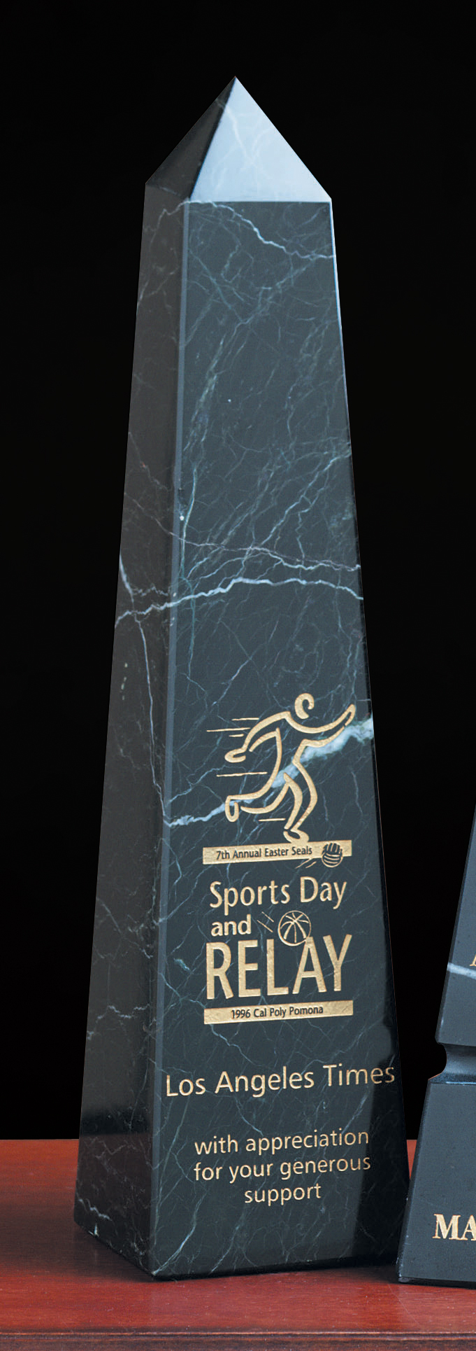 10" Black Marble Obelisk Award 1