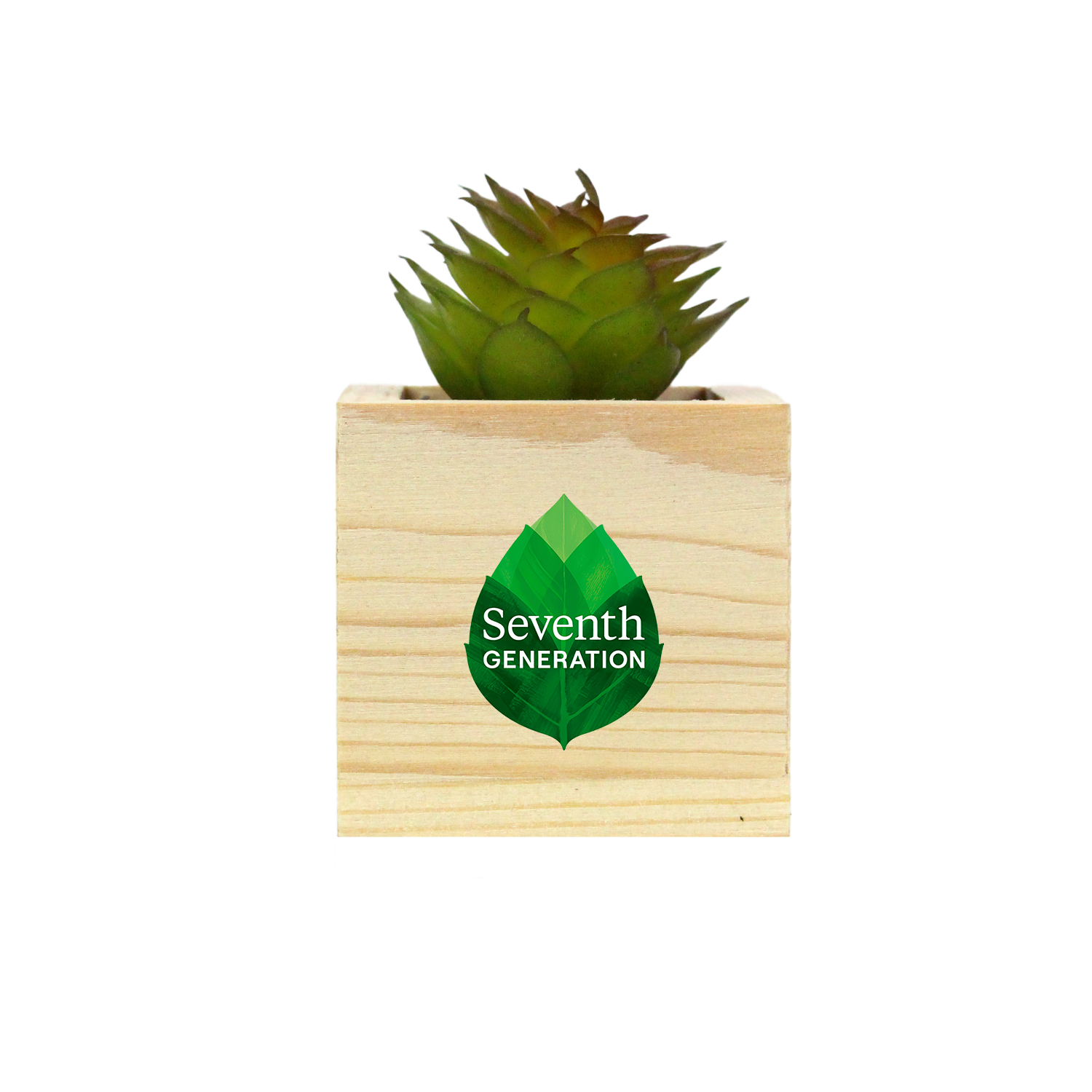 Wooden Planter with Artificial Succulent 3