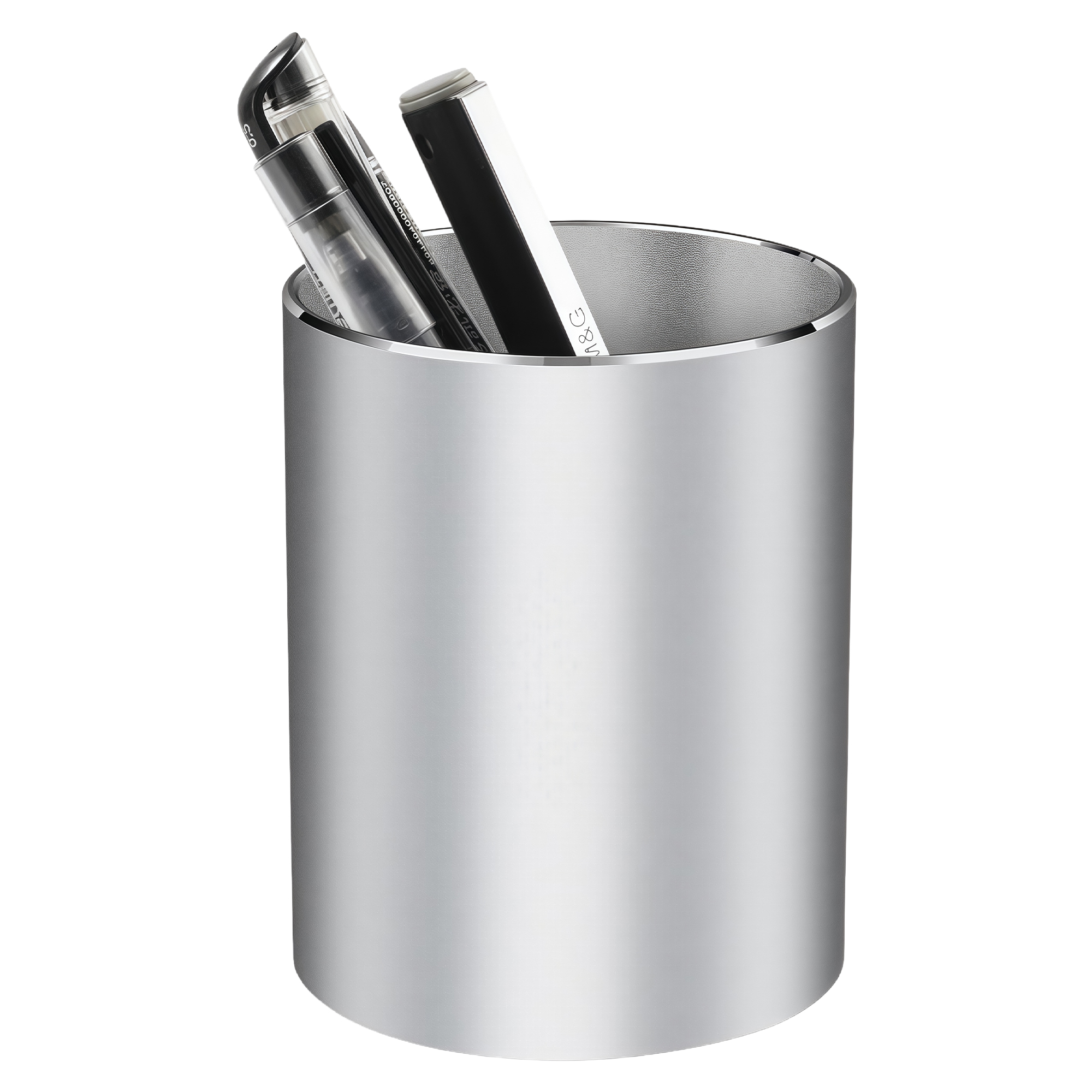 Aluminum Round Pen Holder Desktop Organizer for Office Business Metal Cosmetic Creative Pencil Cup 4