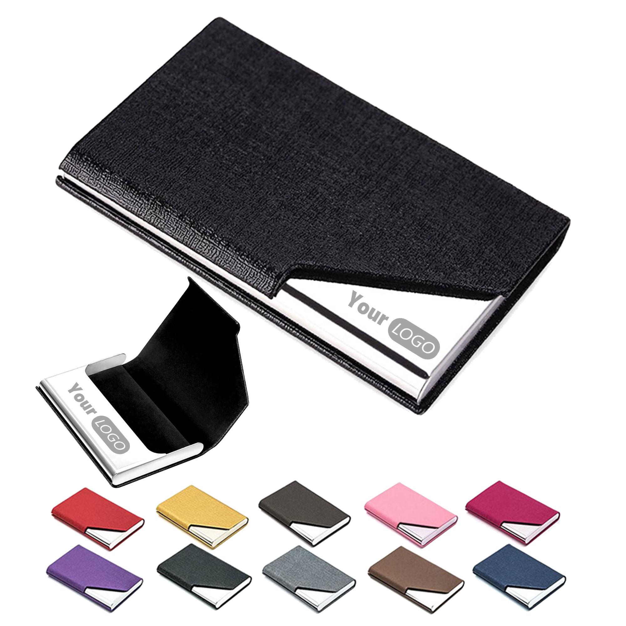 Stainless Steel PU Leather Business Card Holder 13