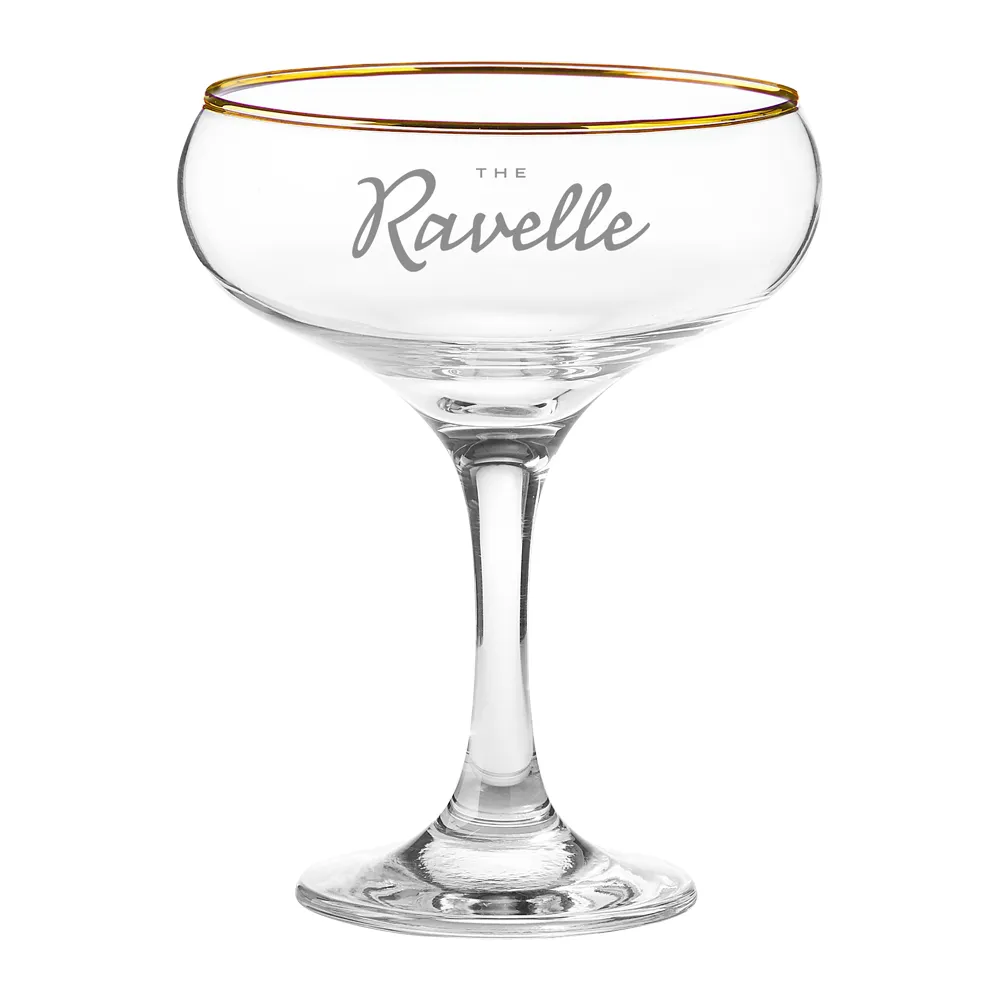 Gold Rimmed Cocktail Coupe Glass 5