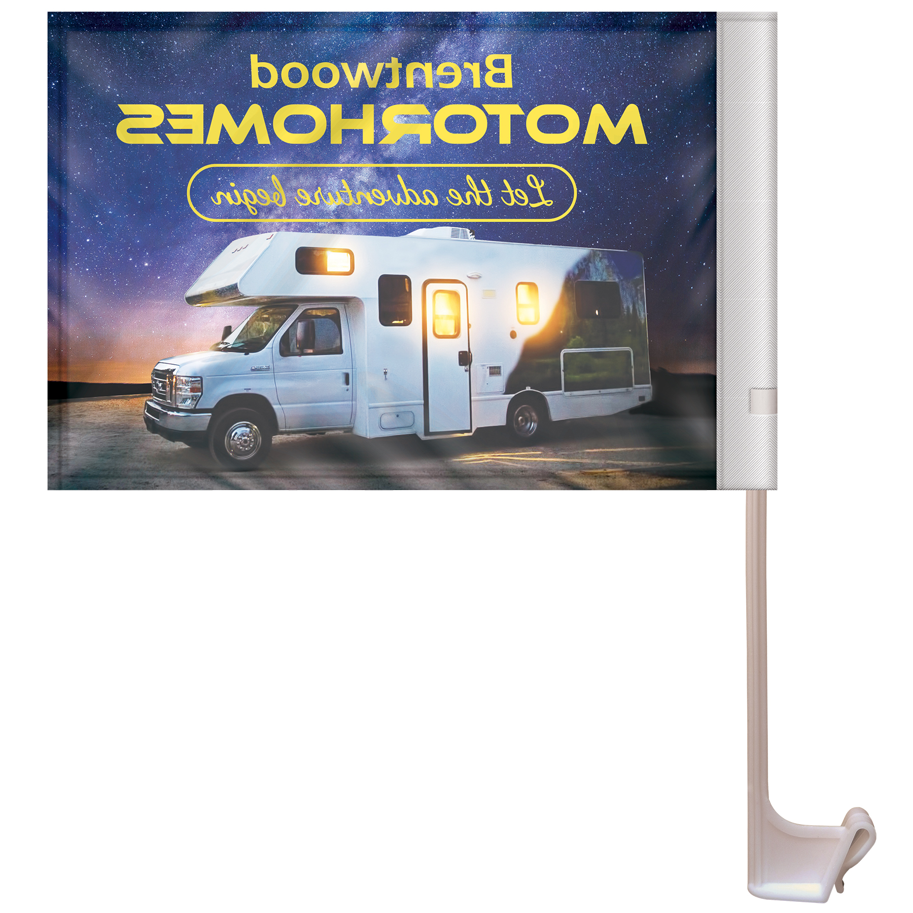 7.5" x 10.5" Stationary Use Single Reverse Car Flag 5