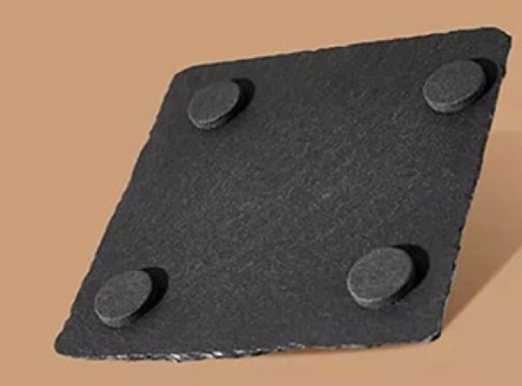 Set of Four Slate Coasters includes Metal Coaster Holder 3