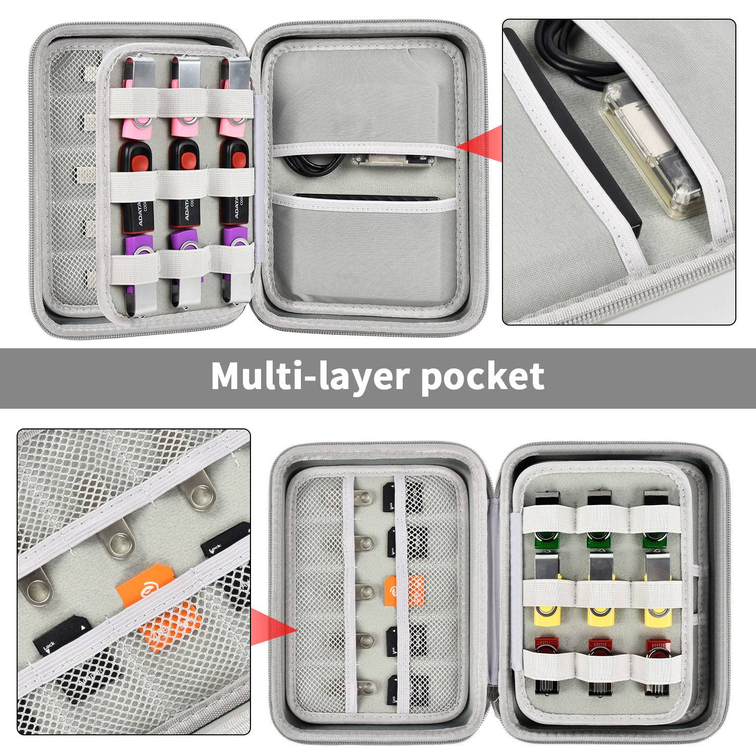 Portable EVA USB Flash Drive Storage Pouch Organizer 3