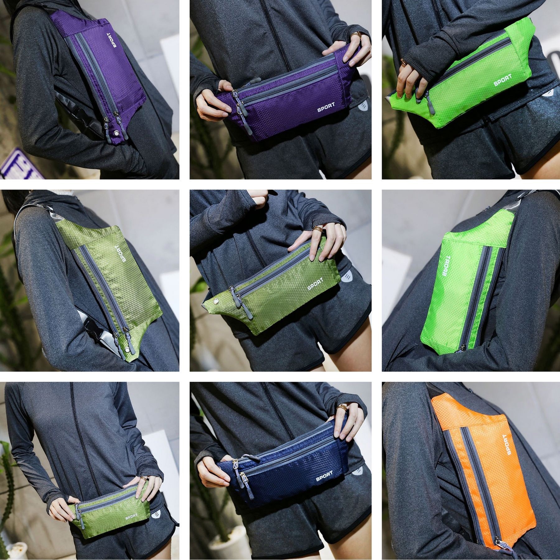 Crossbody Fanny Pack With Zipper Pockets Hands-Free Wallets 14