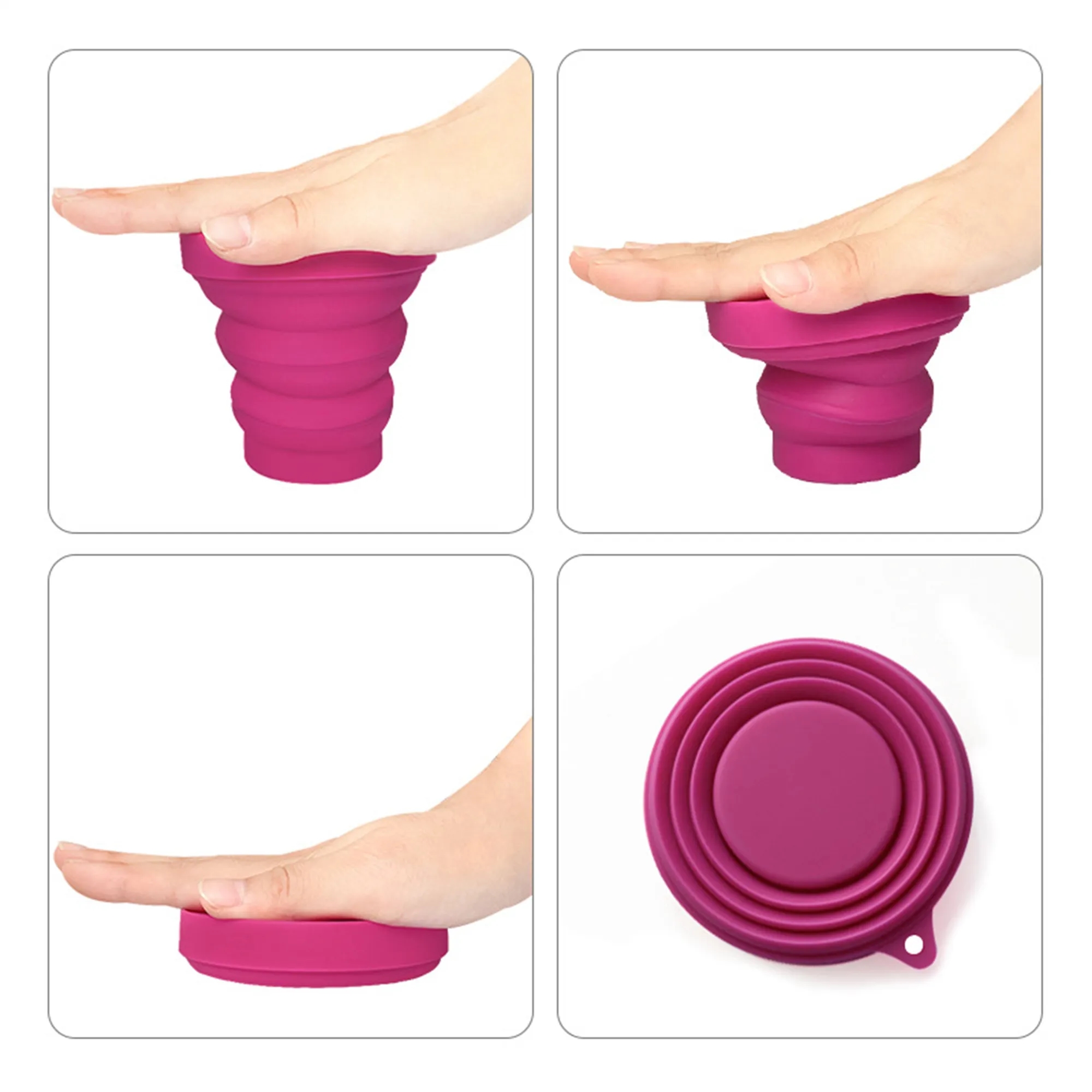 Silicone Collapsible Travel Cup with Lid 3