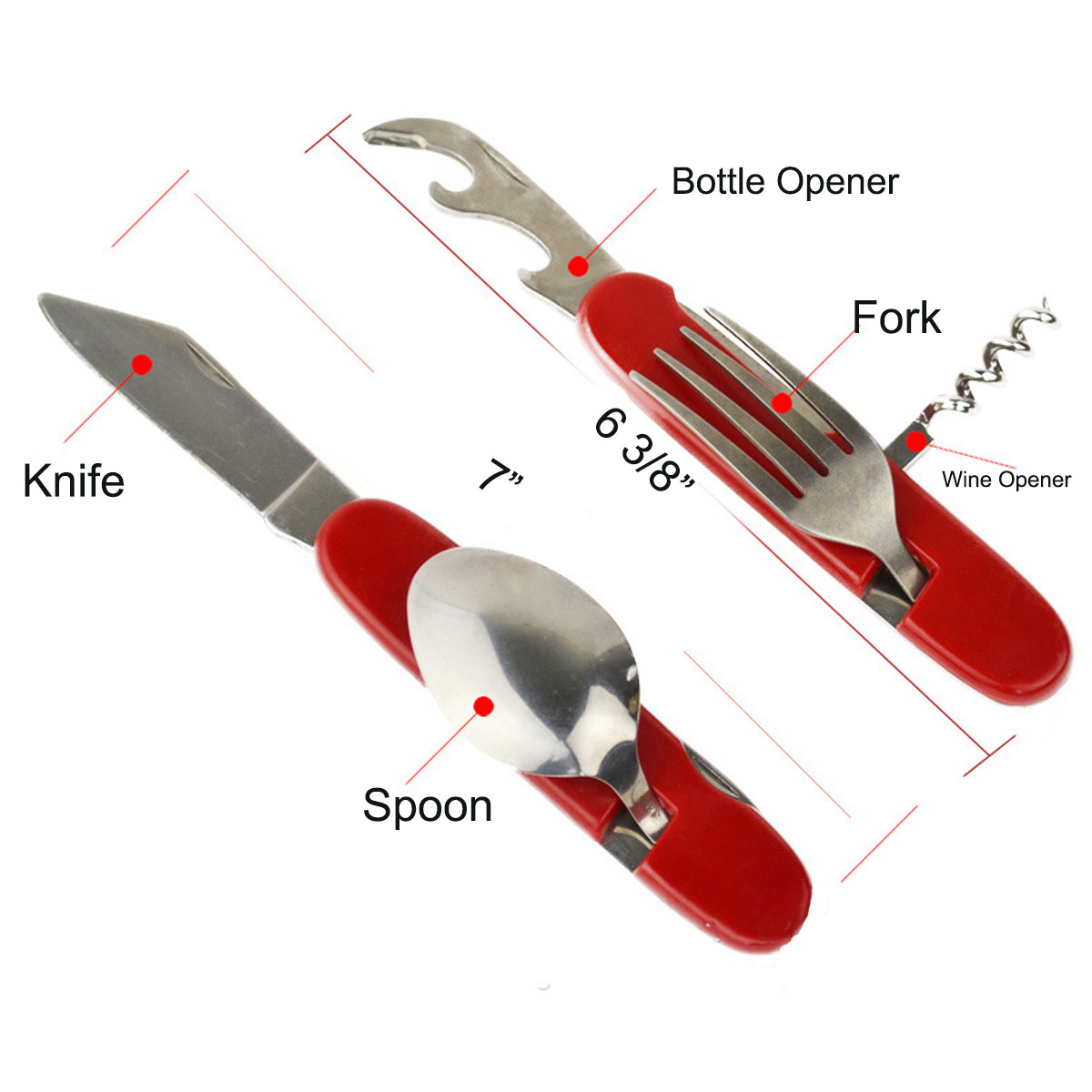 6-in-1 Stainless Steel Fork Knife Spoon Bottle Opener Set 4