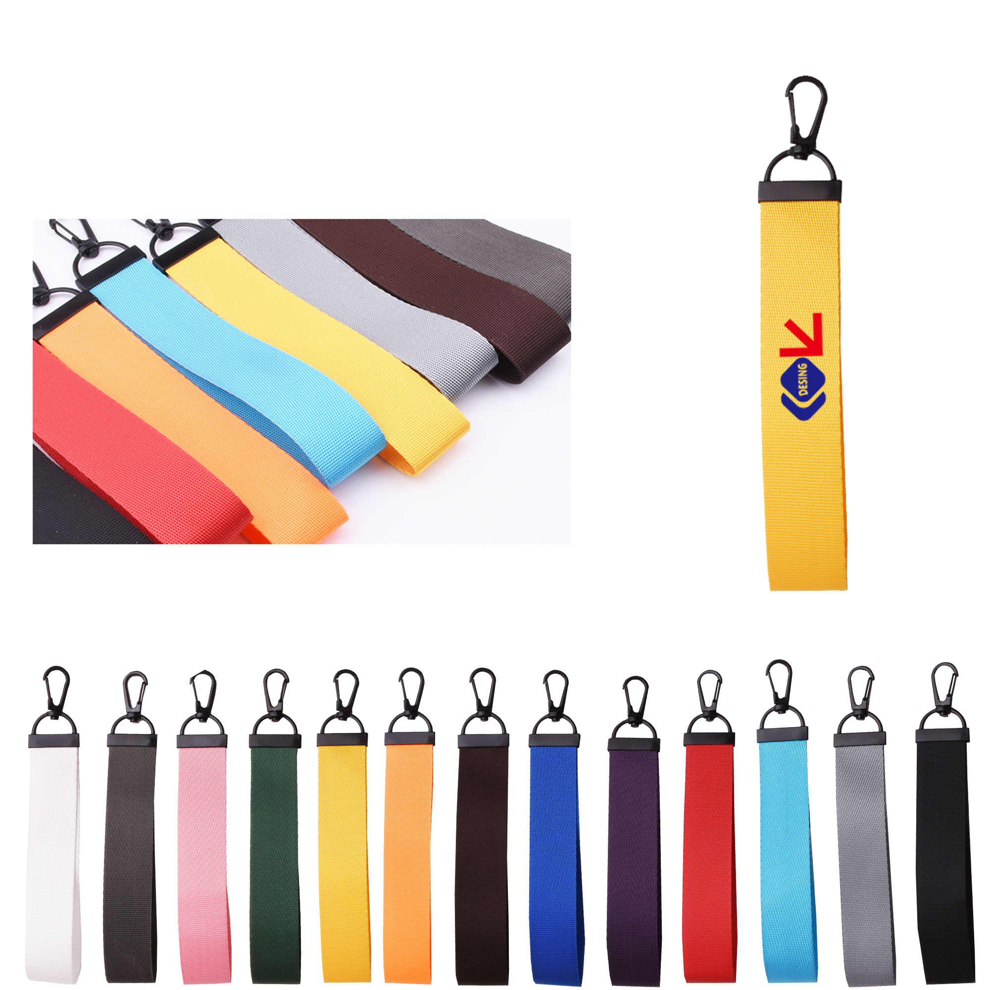 MOQ50 Nylon Ribbon Keychain Business Gift Customized Logo 1