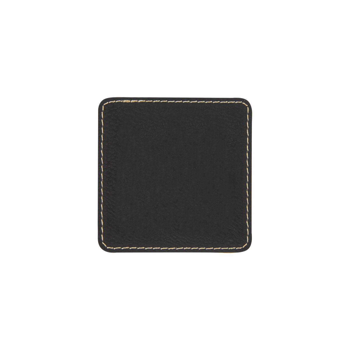 3" Black/Gold Leatherette Square Patch with Adhesive 2