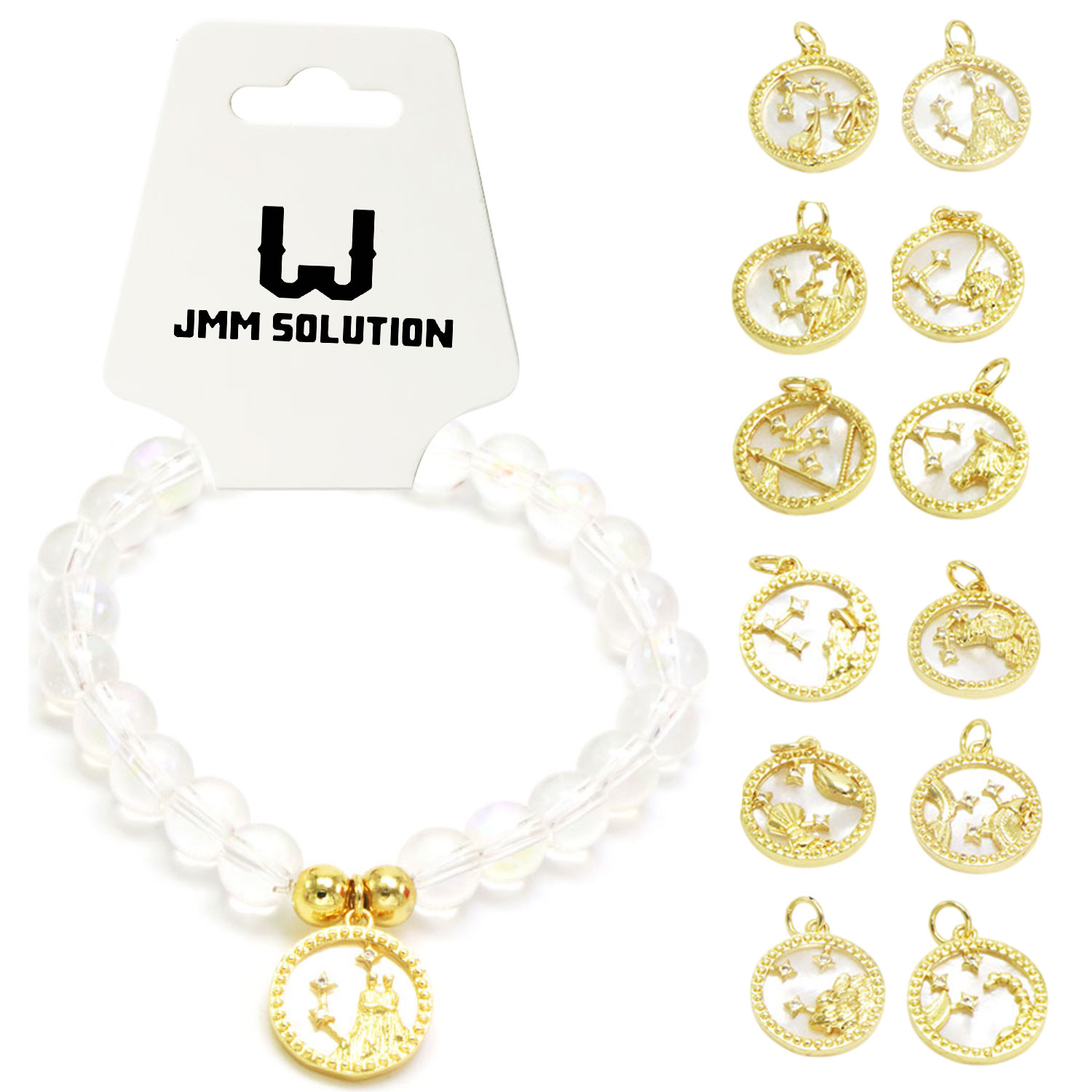 Zodiac Crystal Copper Bracelet for Women Gift