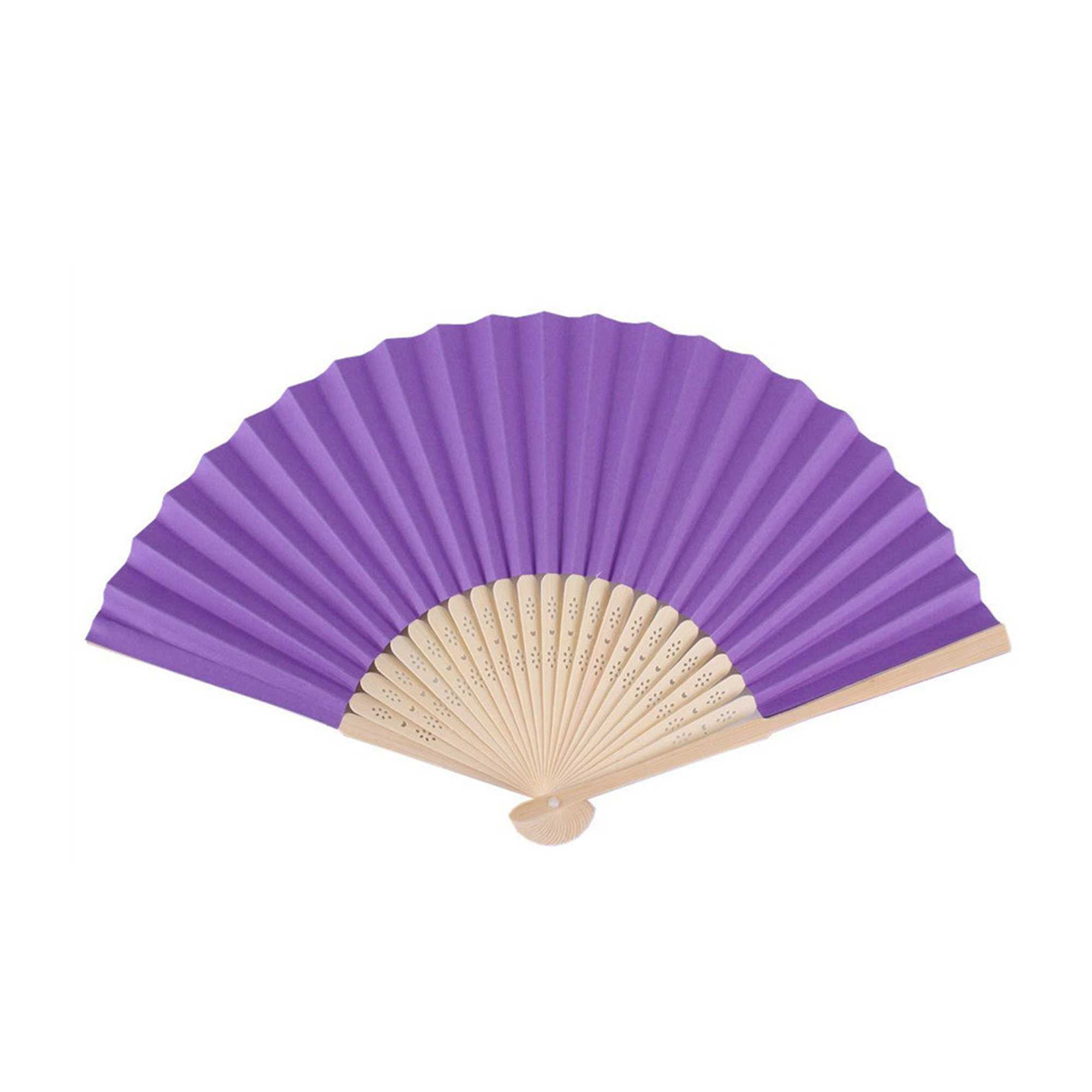 Traditional Style Folding Paper Fan With Bamboo Handle 8