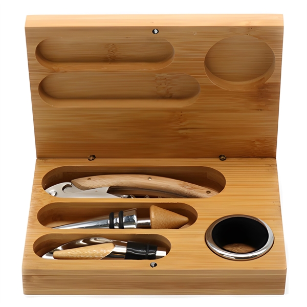 Modern Bamboo Wine Opener Set 2