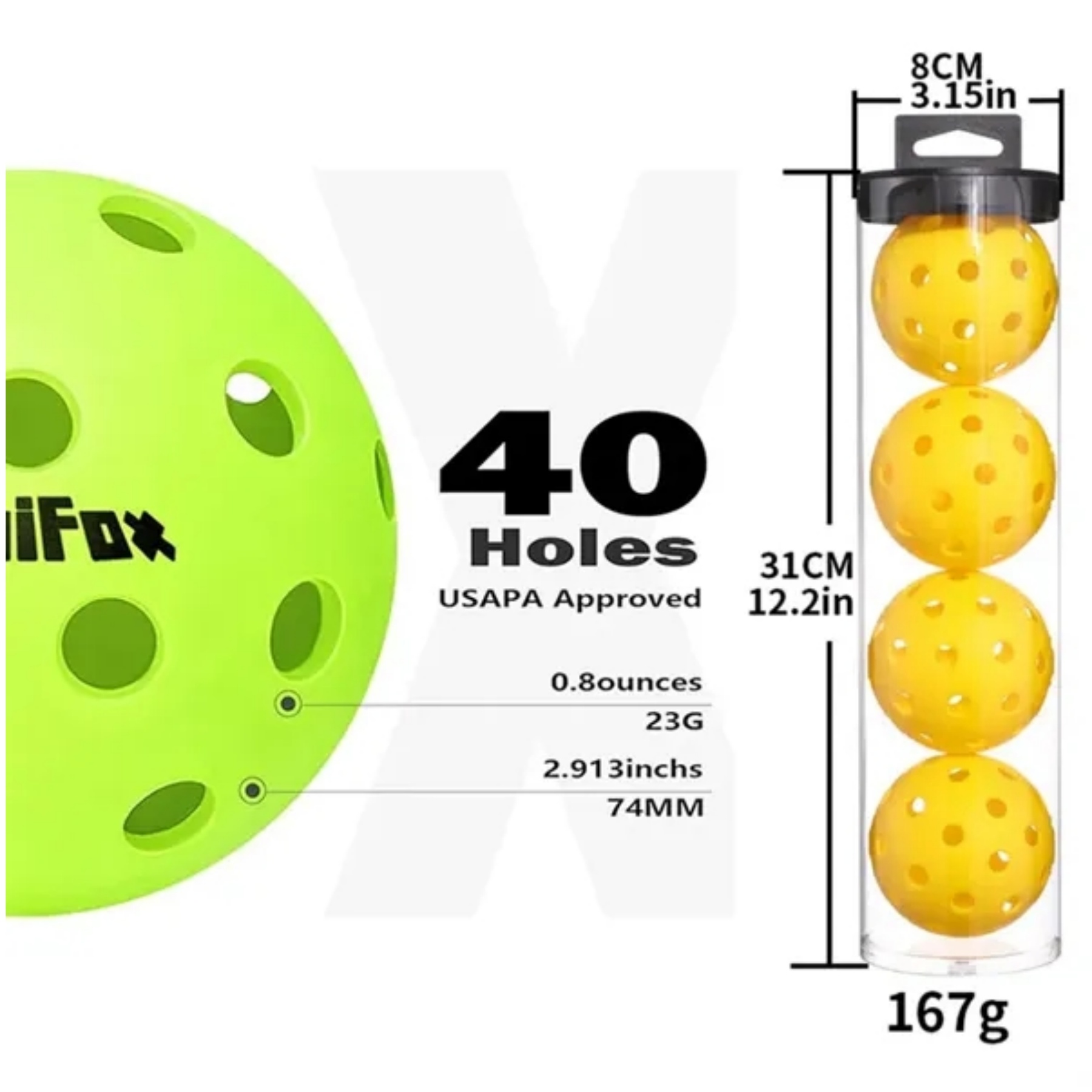 4pcs Official Pickleballs Set 3