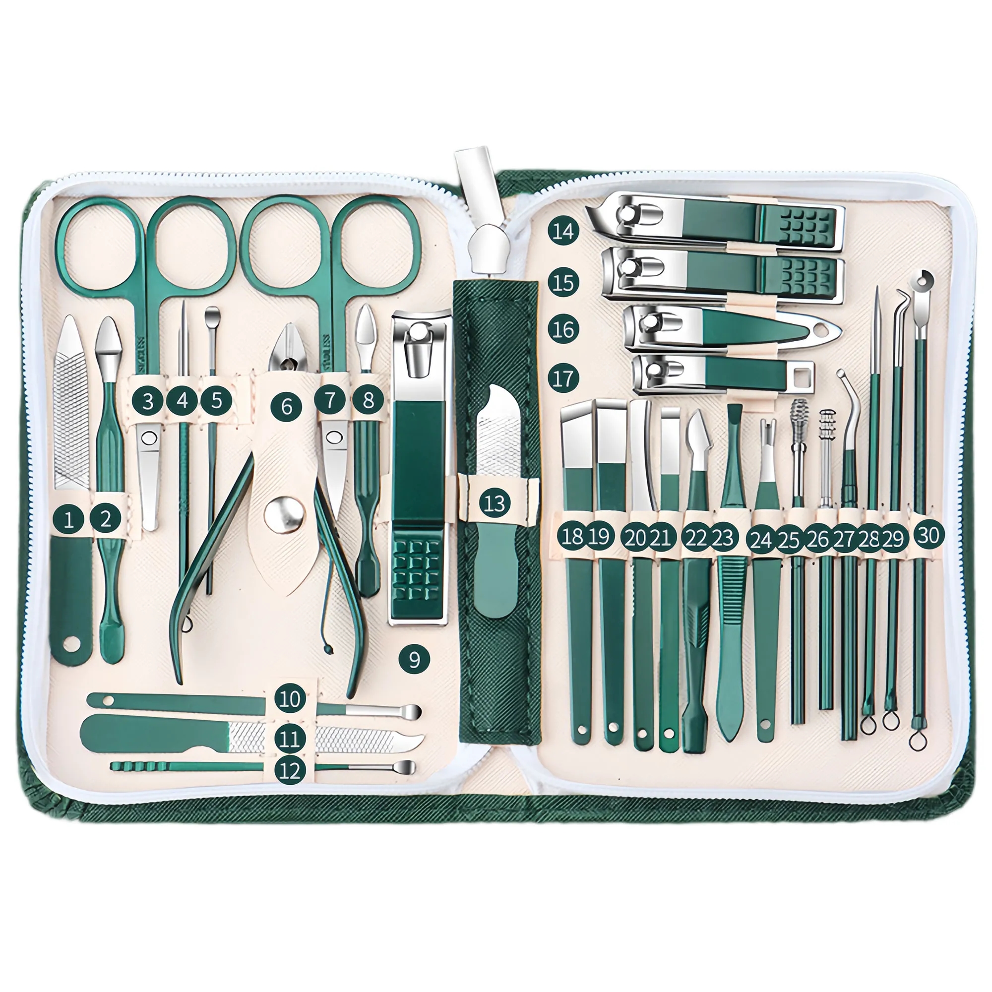 Premium 30 Piece Stainless Steel Manicure Set 8