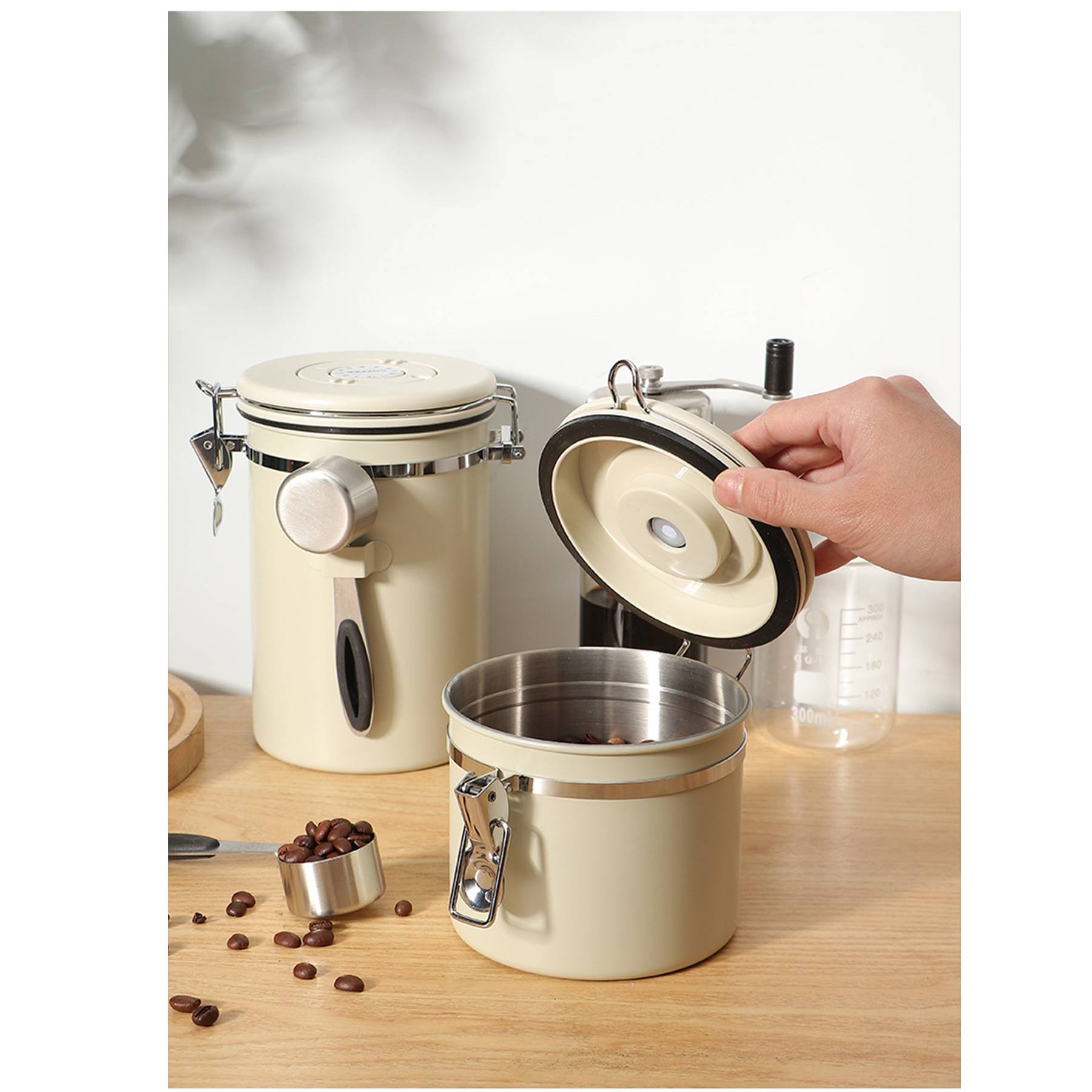 304 Stainless Steel Coffee Seal Storage Bucket 4
