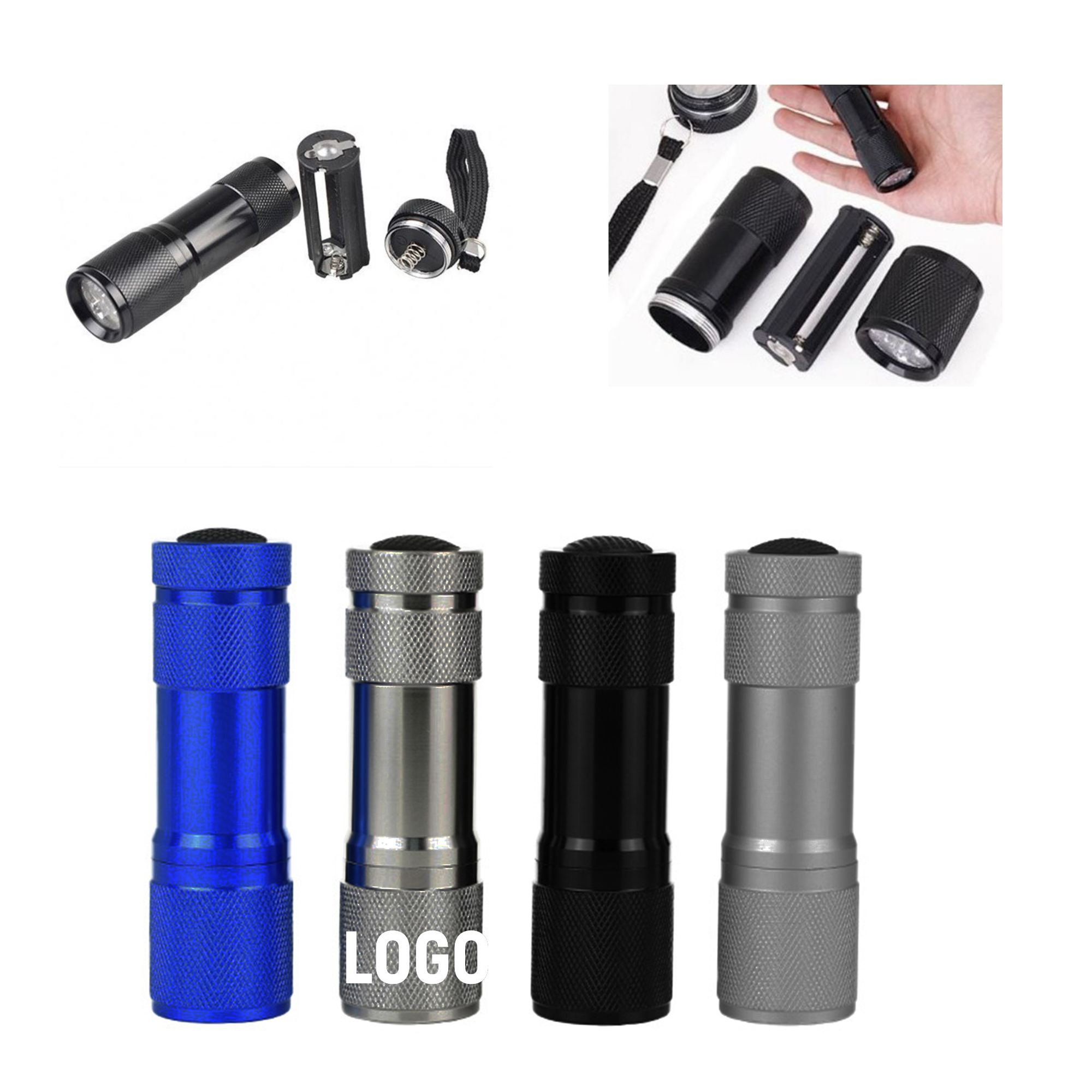 Blue Green Red Light LED Flashlight 4
