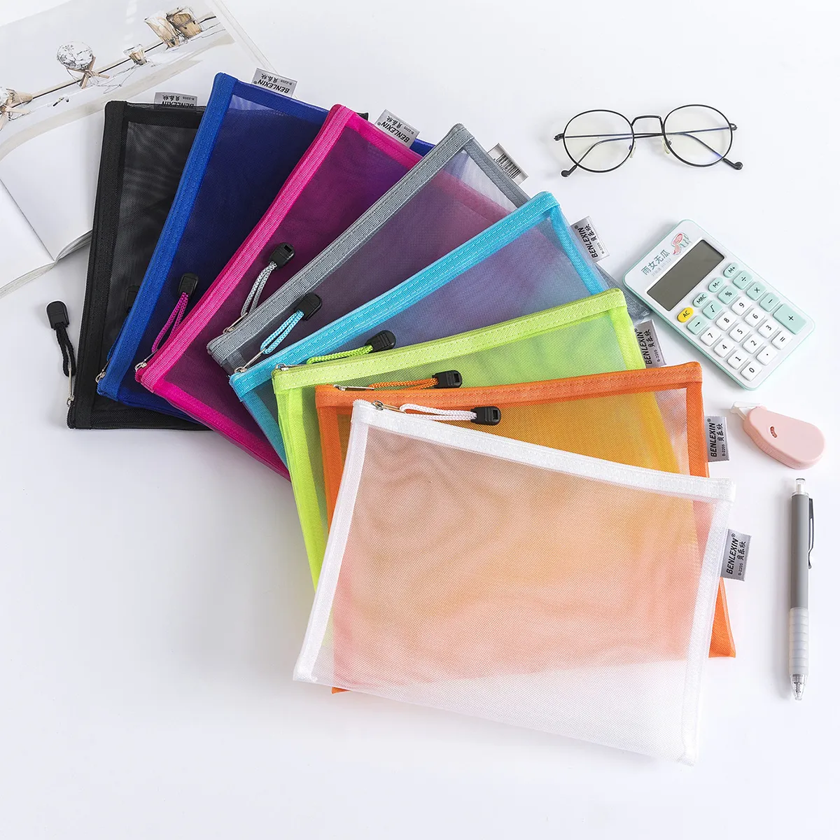 A5 Saves Effort  Mesh Zipper Bags Storage Pockets 3