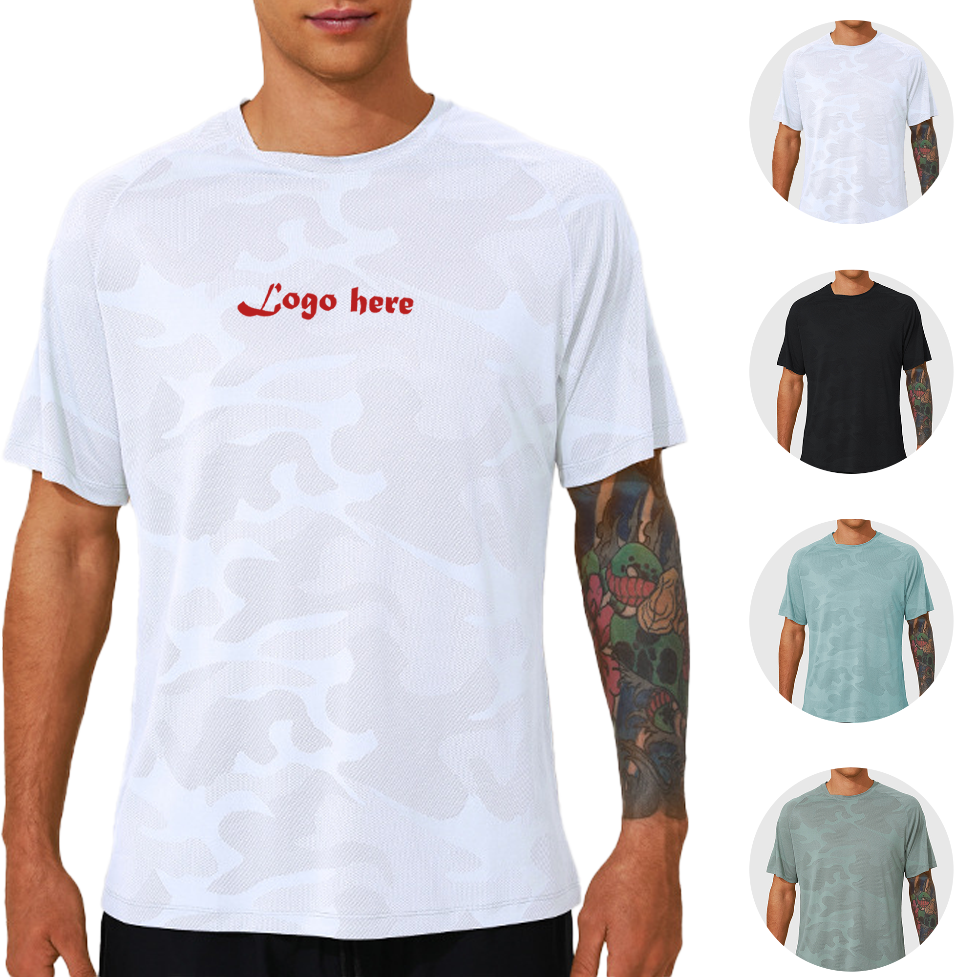 Loose-Fit Quick-Dry Running T-Shirt - Jacquard Pattern 1