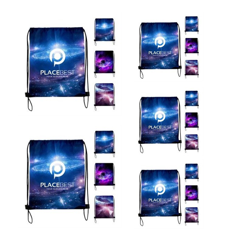 Dye-Sublimated Polyester Drawstring Backpack