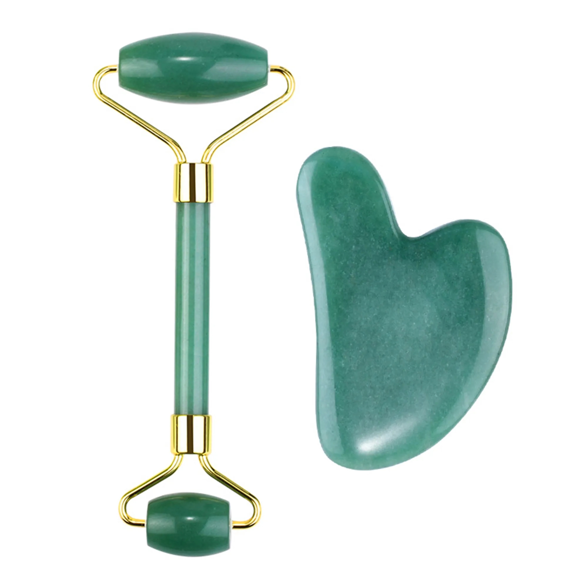 Face Roller & Gua Sha Set Jade Facial Tool 4