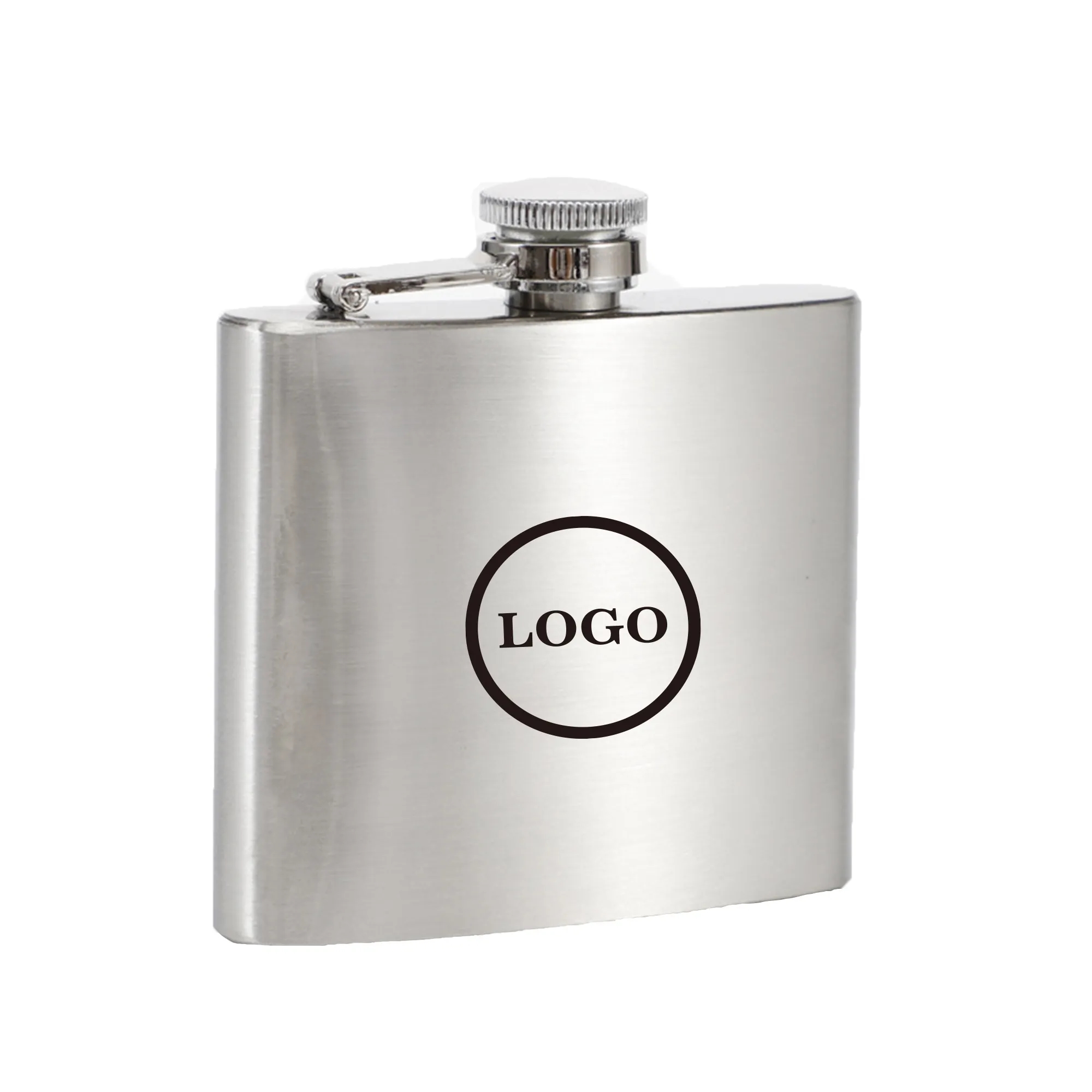 6 OZ Stainless Steel Flask, custom water bottle with logo imprint 2