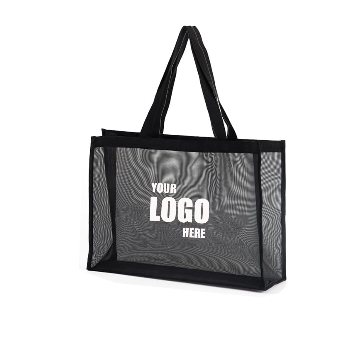Black Mesh Reusable Shopping Tote Bag 2
